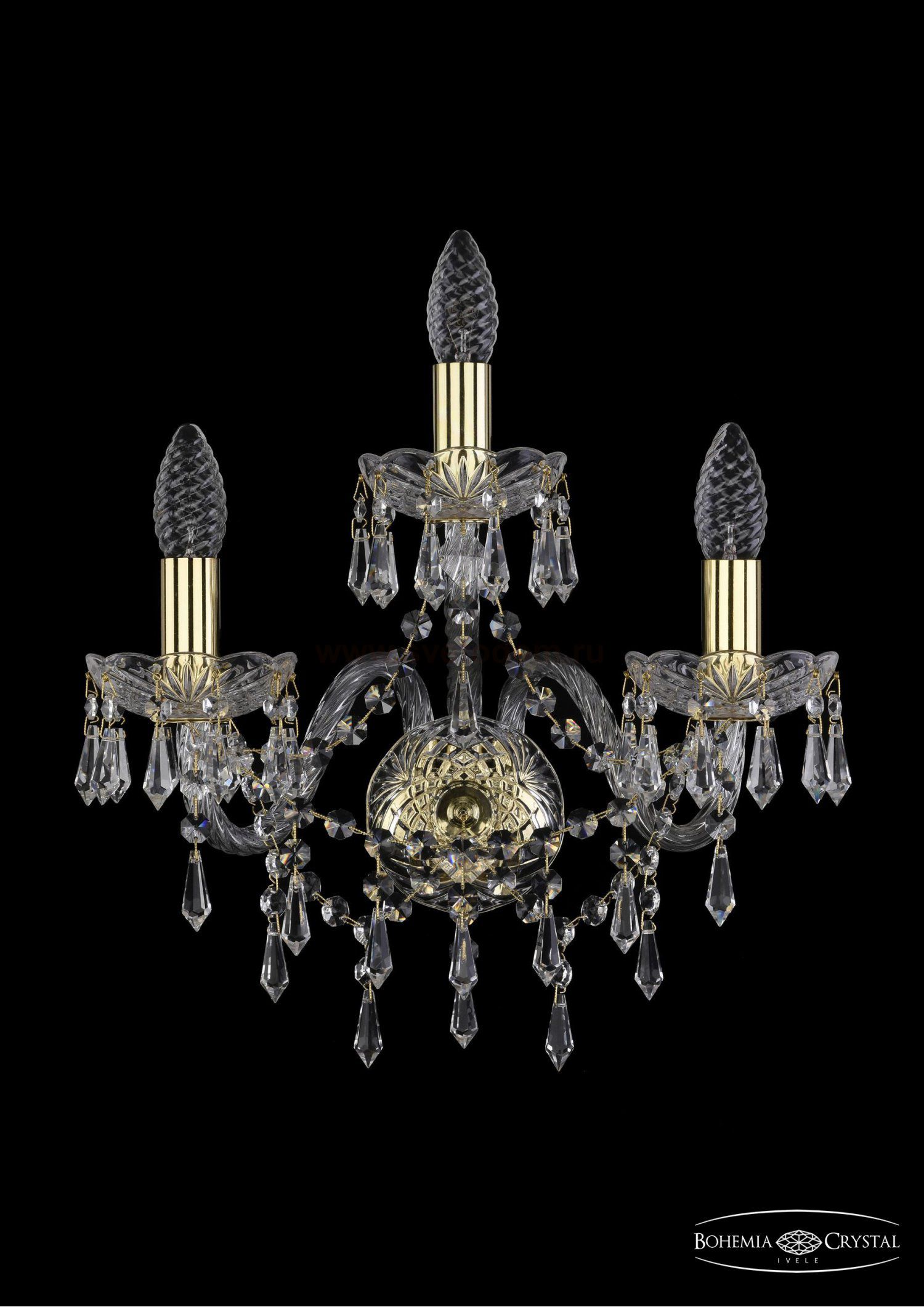 Светильник настенный бра Bohemia Ivele 1403B/2+1/160/G