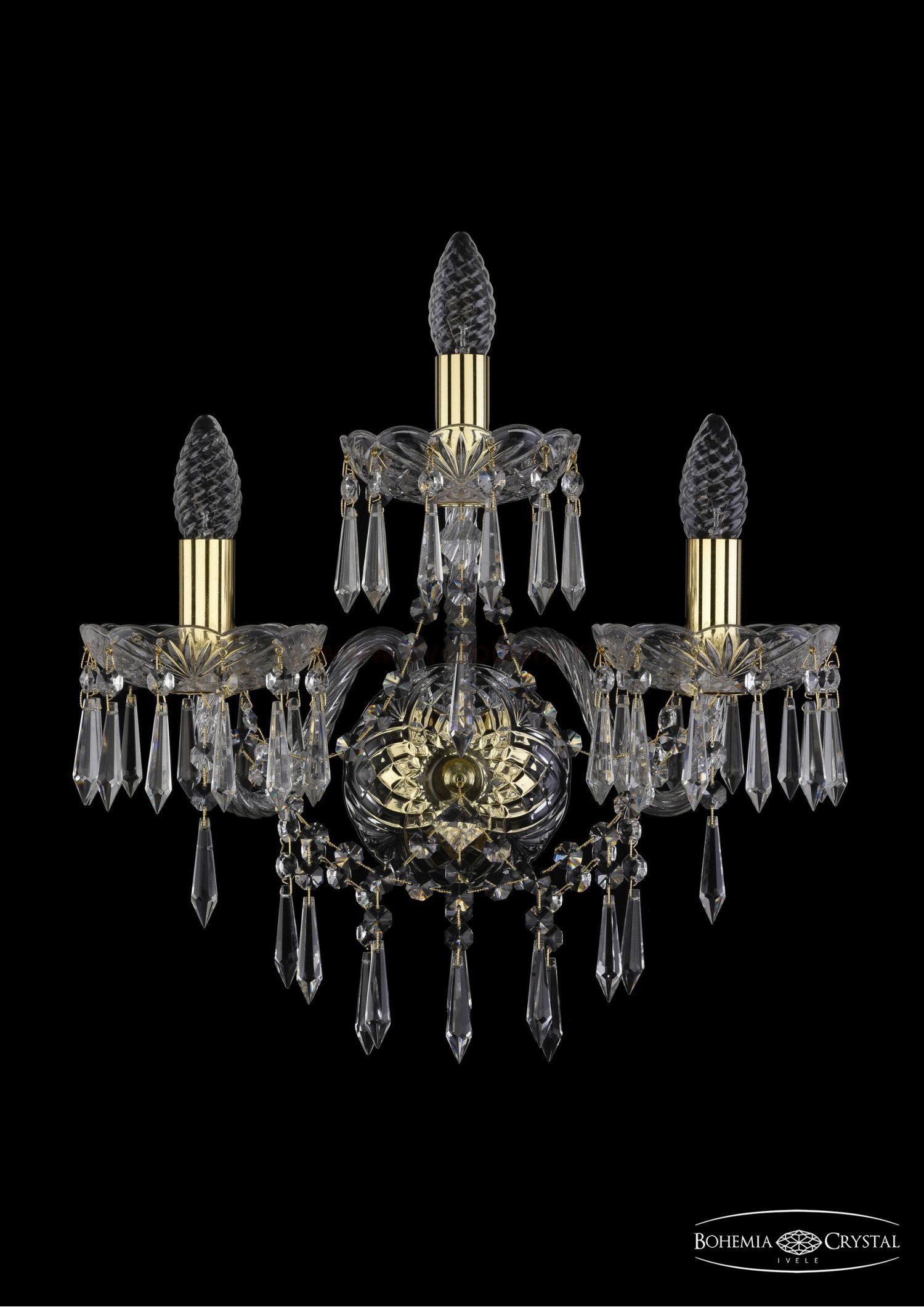 Светильник настенный бра Bohemia Ivele 1403B/2+1/160/XL/G