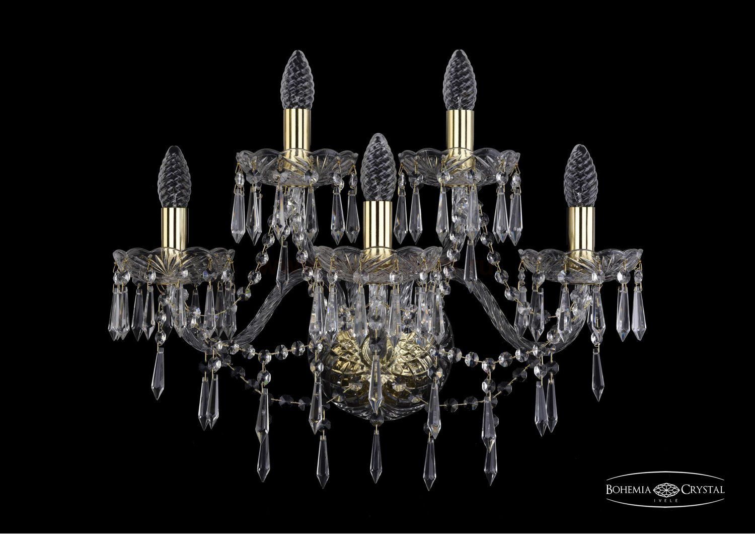 Светильник настенный бра Bohemia Ivele 1403B/3+2/195/XL/G