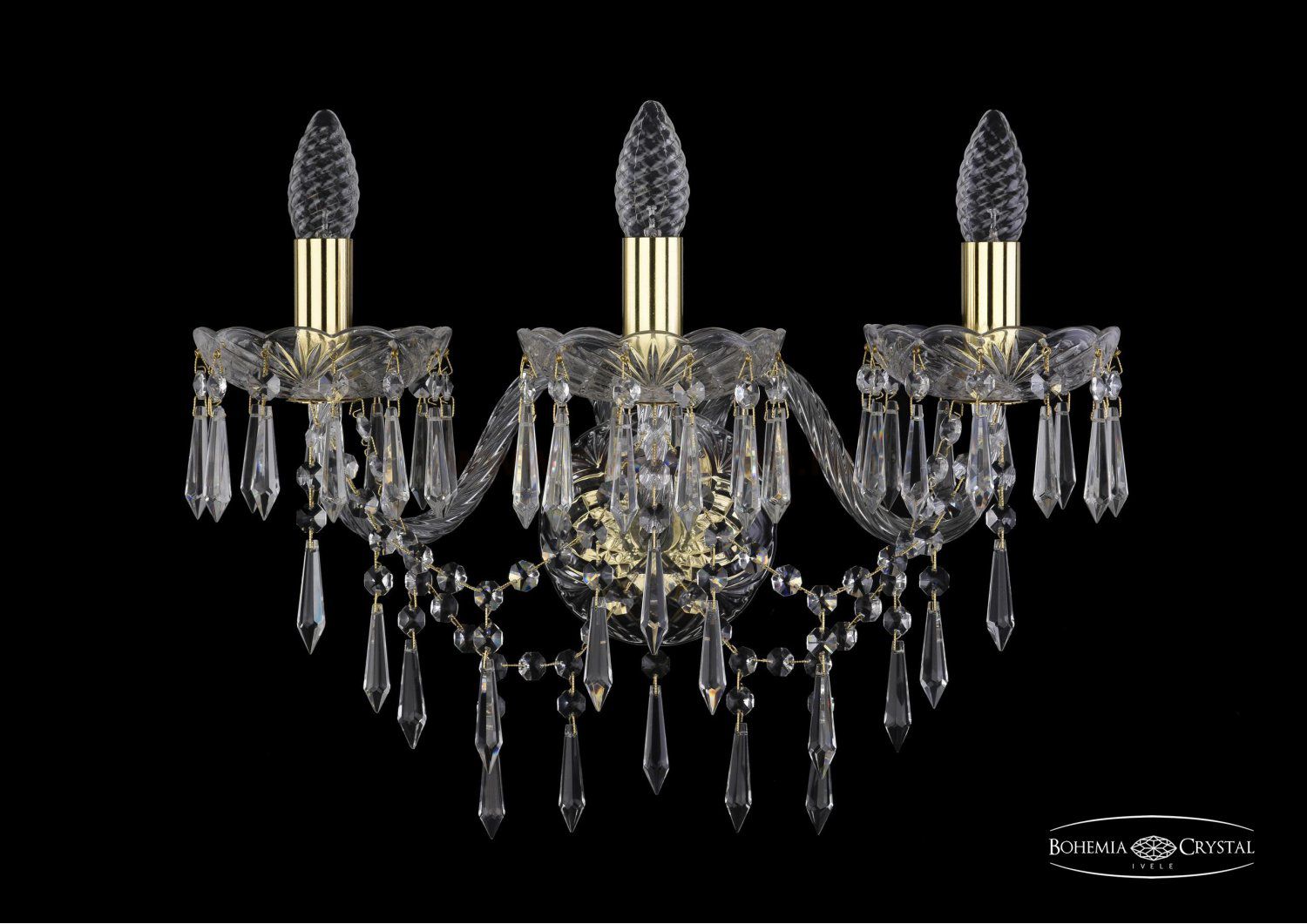 Светильник настенный бра Bohemia Ivele 1403B/3/195/XL/G