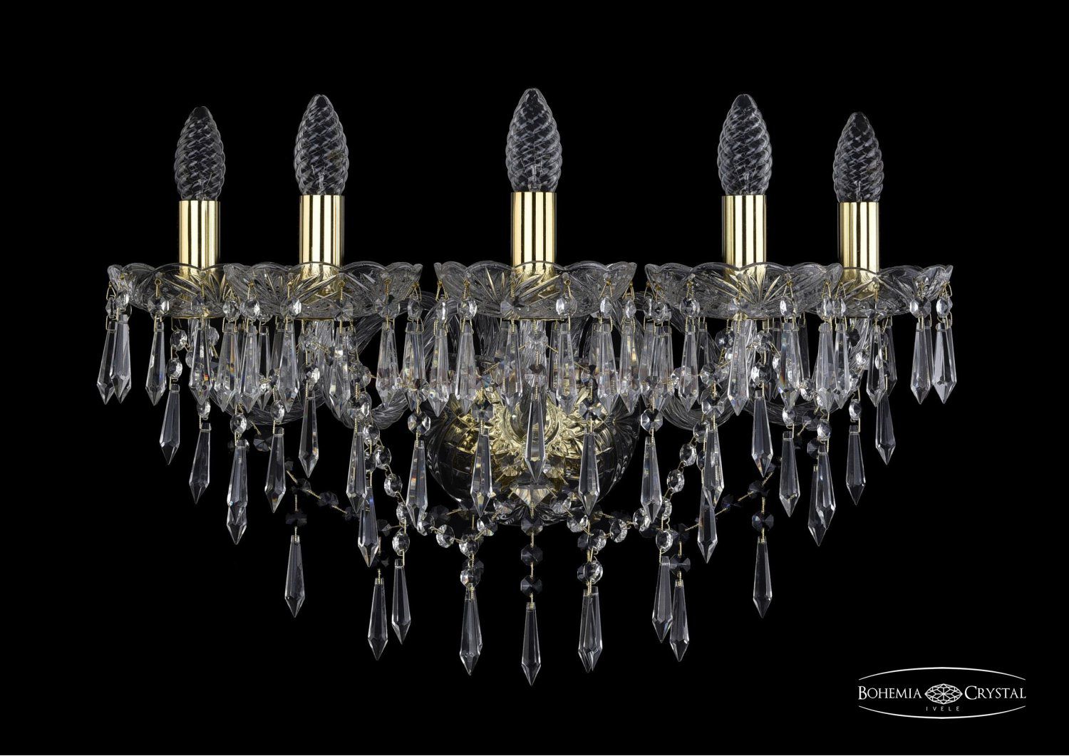 Светильник настенный бра Bohemia Ivele 1403B/5/195/XL/G