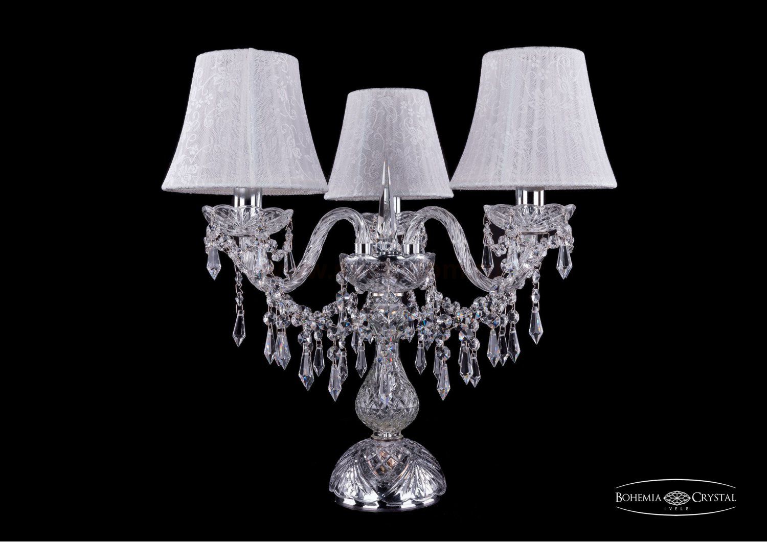 Настольная лампа Bohemia Ivele 1403L/3/141-39/Ni/SH41-160