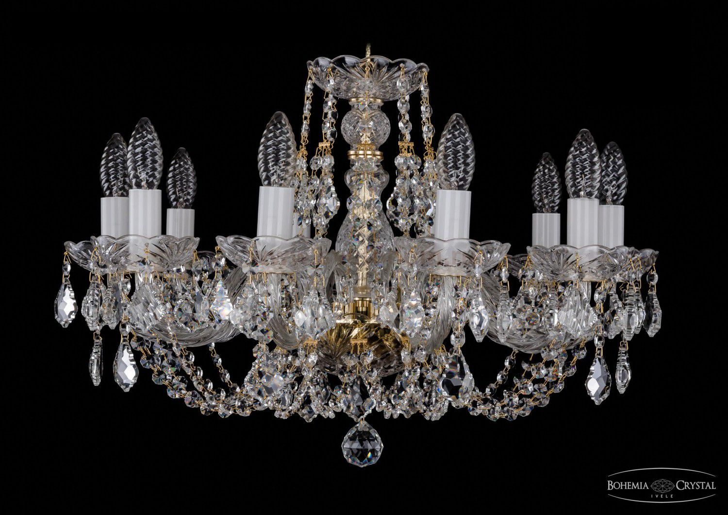 Люстра хрустальная Bohemia Ivele 1406/10/195/G/Leafs