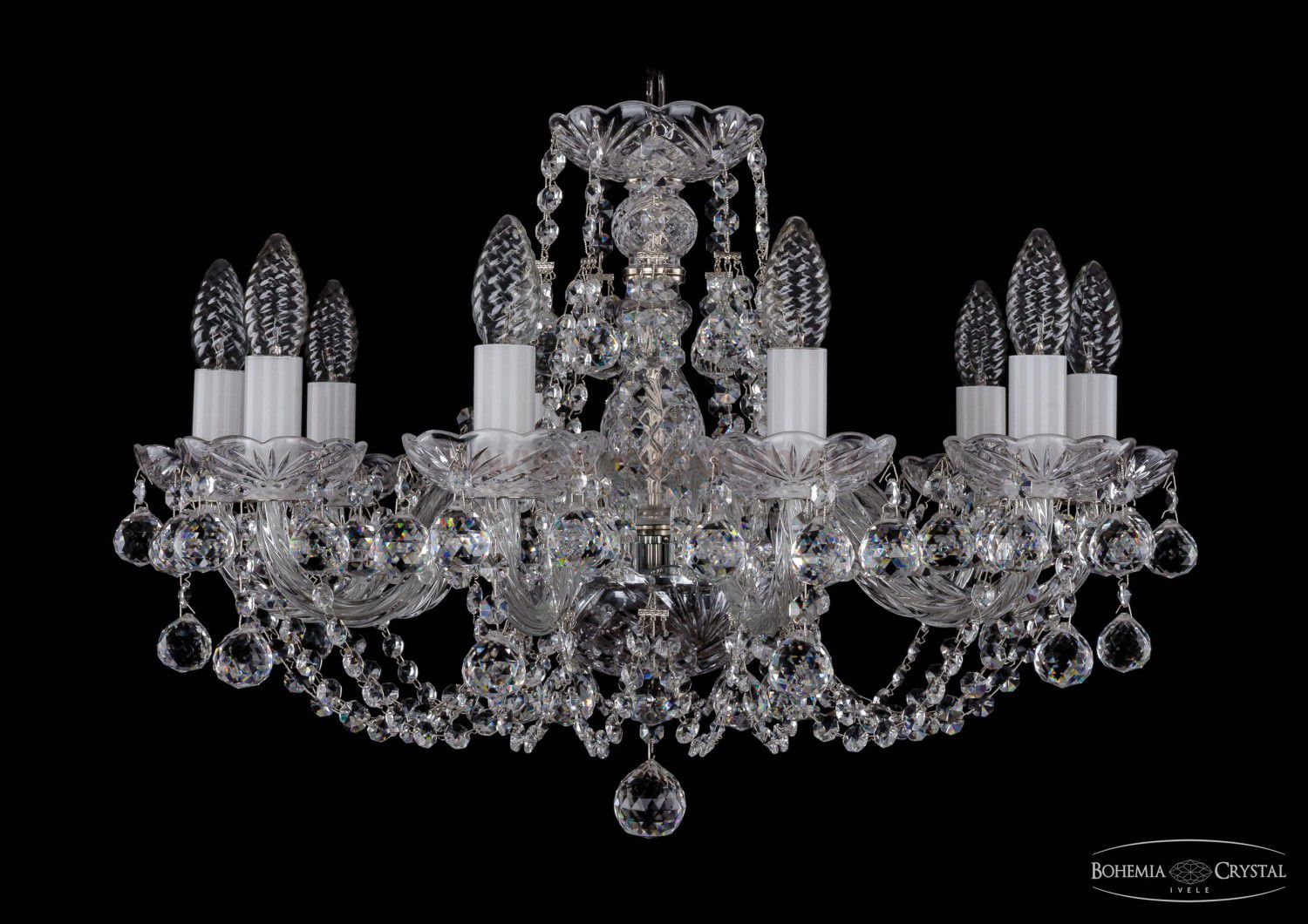 Люстра хрустальная Bohemia Ivele 1406/10/195/Ni/Balls