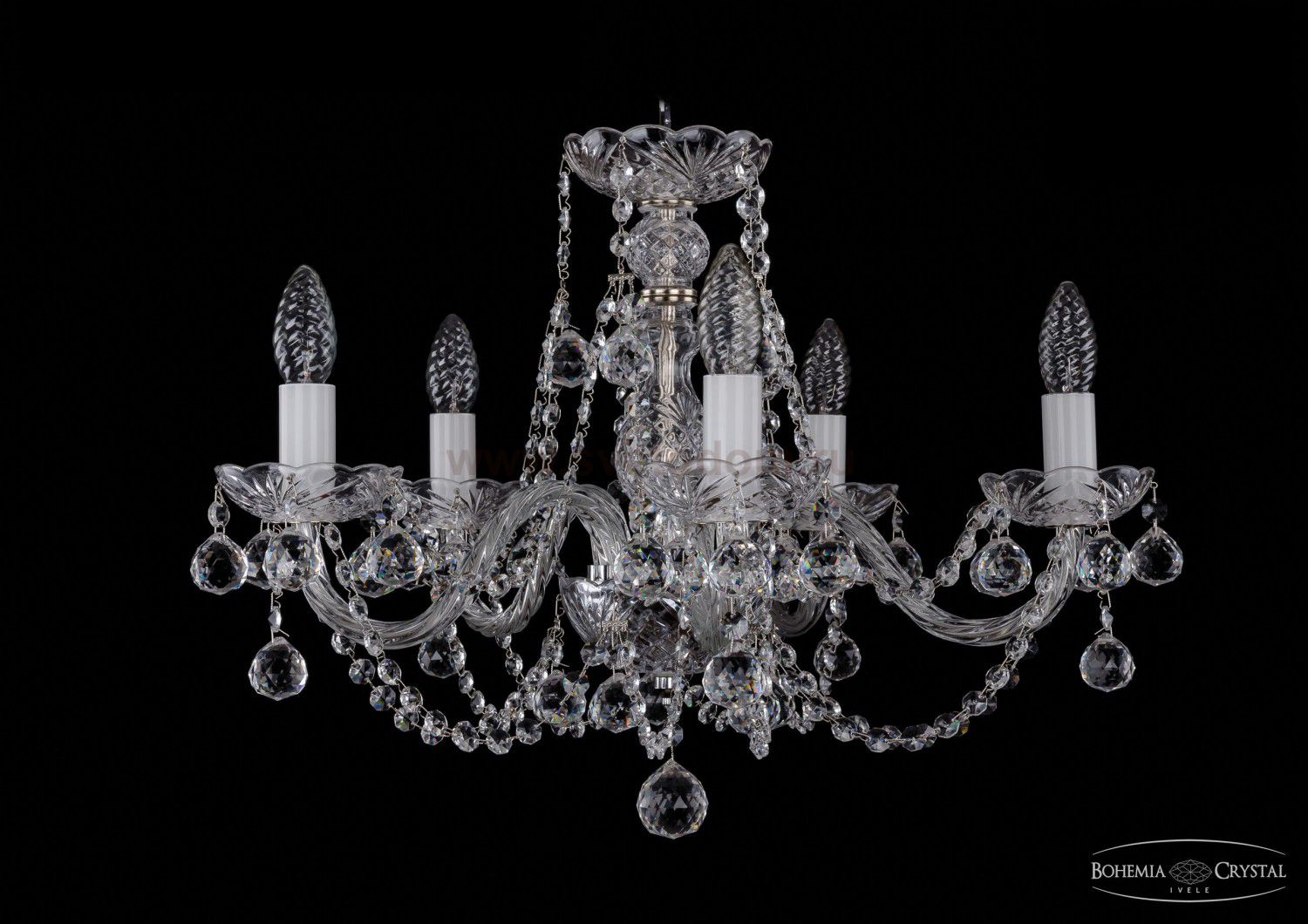 Люстра хрустальная Bohemia Ivele 1406/5/195/Ni/Balls