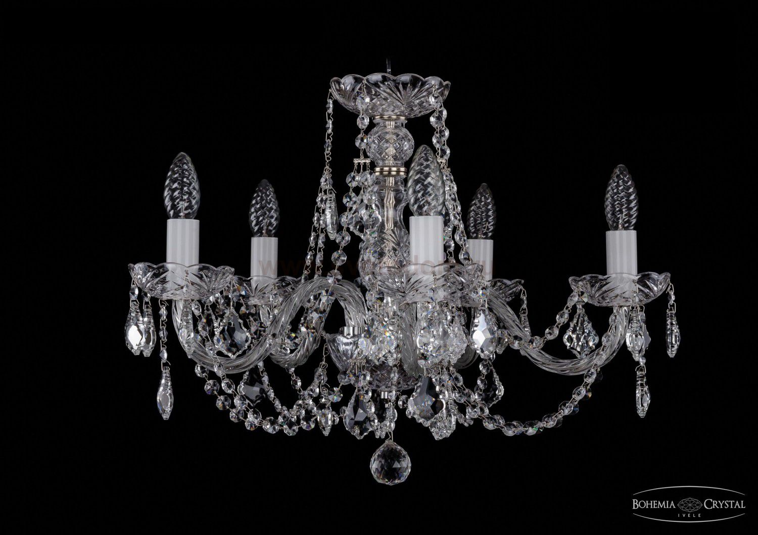 Люстра хрустальная Bohemia Ivele 1406/5/195/Ni/Leafs