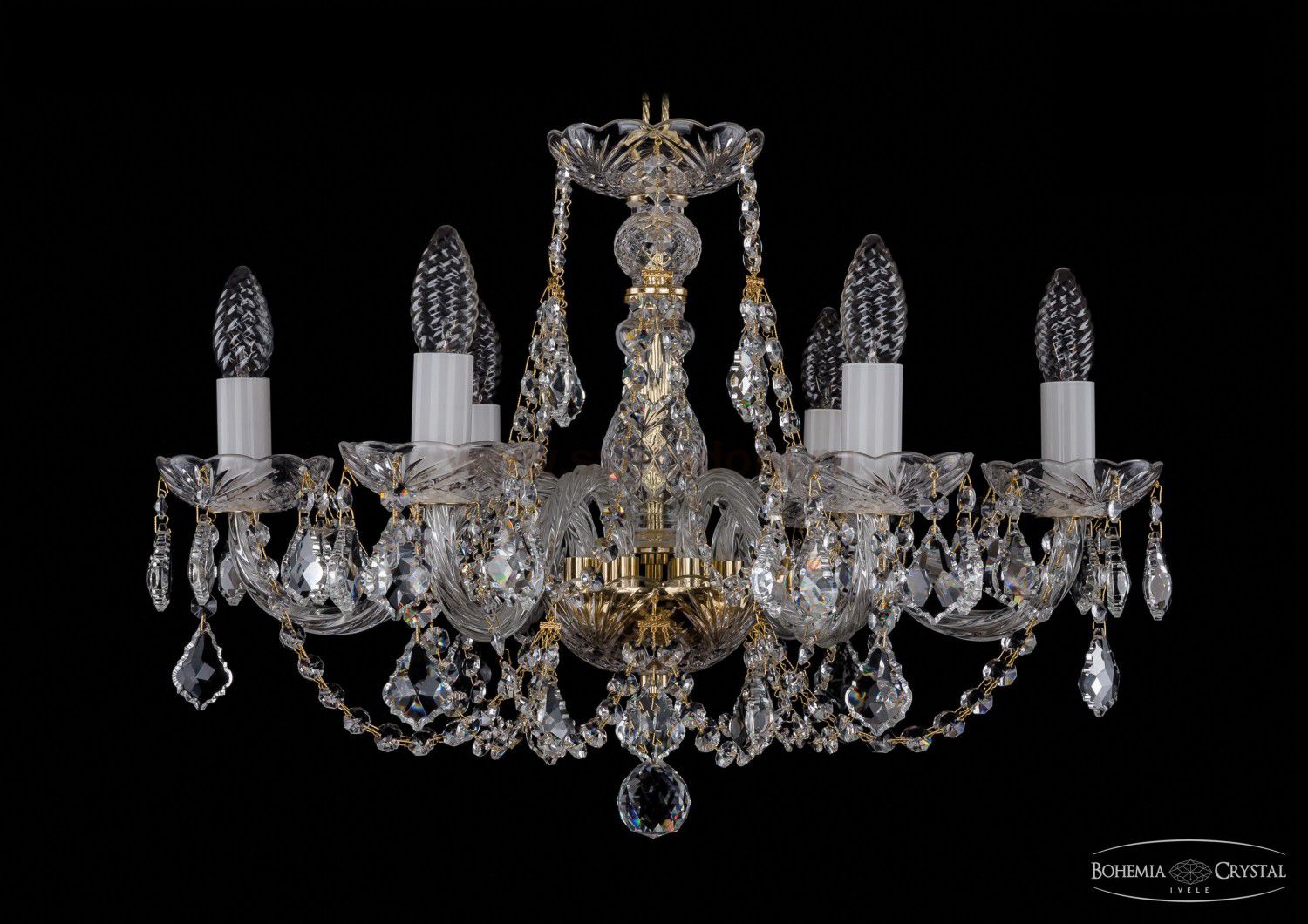 Люстра хрустальная Bohemia Ivele 1406/6/195/G/Leafs