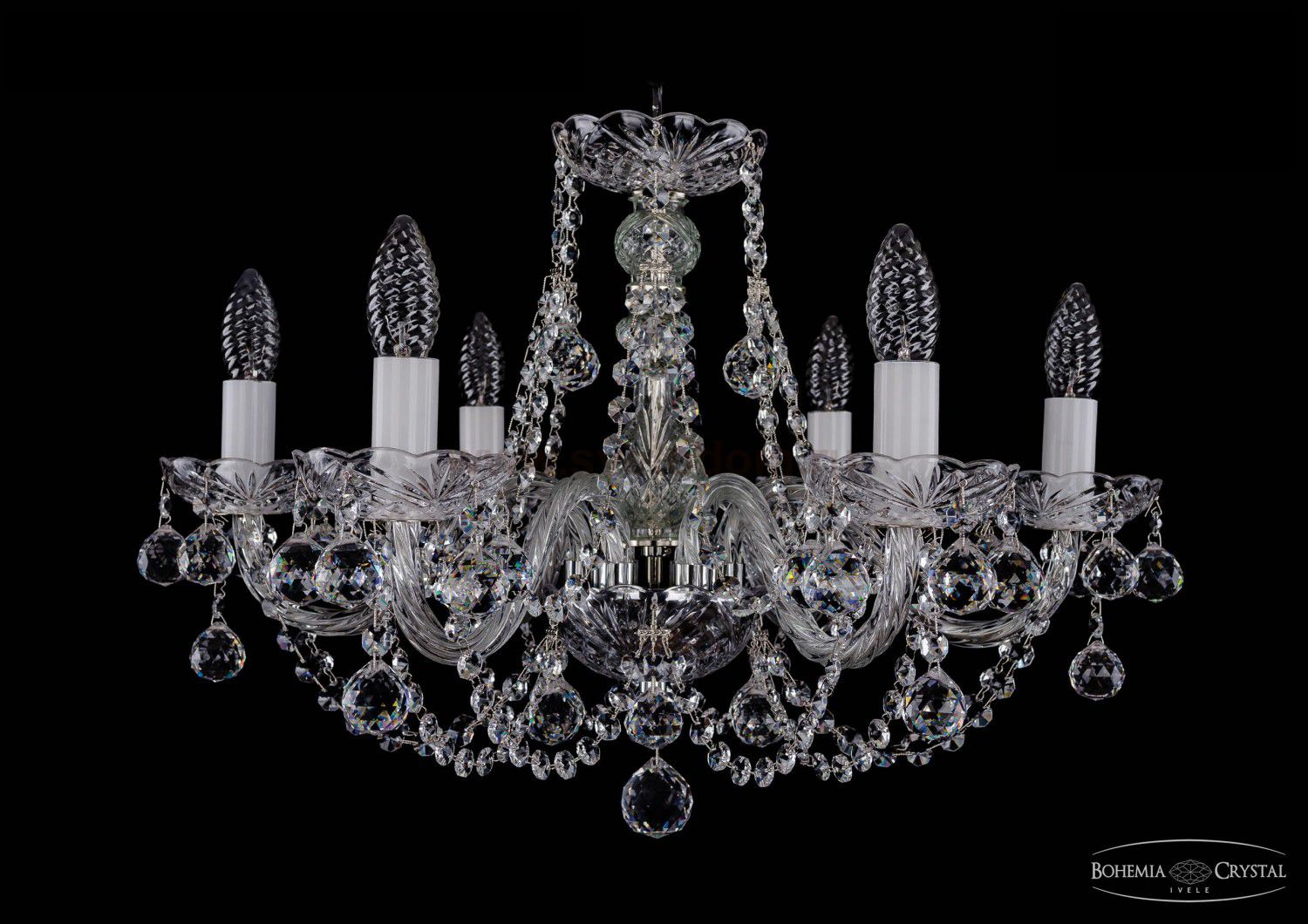 Люстра хрустальная Bohemia Ivele 1406/6/195/Ni/Balls