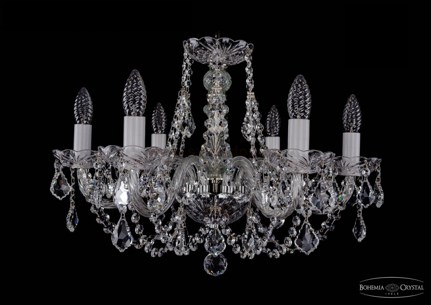 Люстра хрустальная Bohemia Ivele 1406/6/195/Ni/Leafs