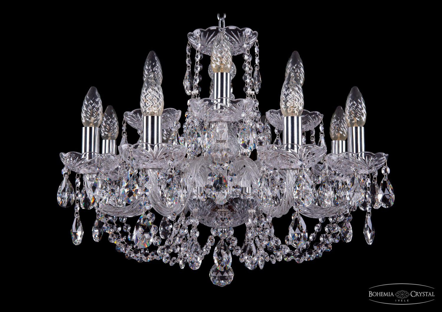 Люстра хрустальная Bohemia Ivele 1406/8+4/195/Ni