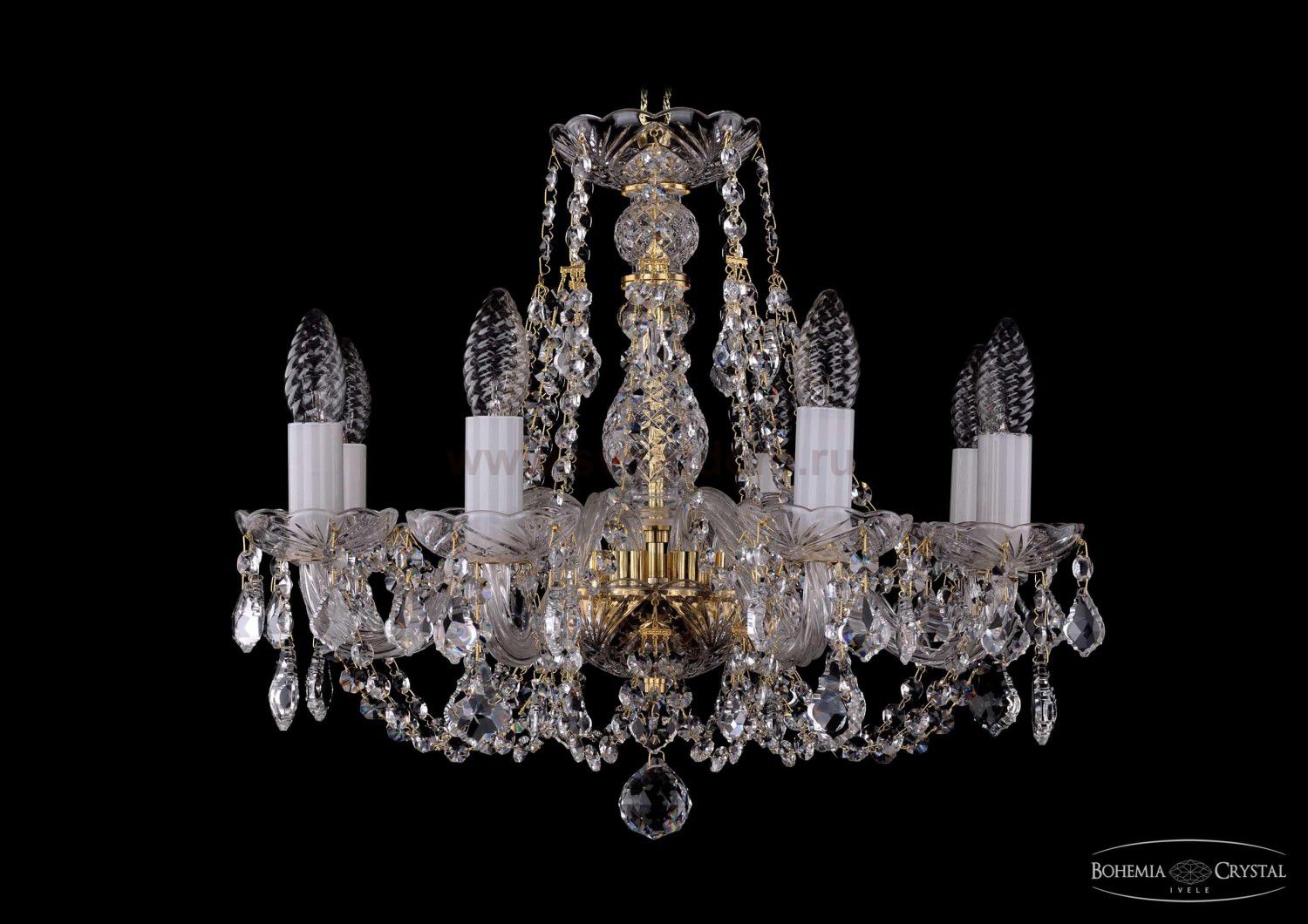 Люстра хрустальная Bohemia Ivele 1406/8/160/G/Leafs