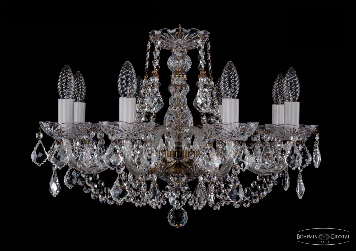 Люстра хрустальная Bohemia Ivele 1406/8/195/Pa/Leafs