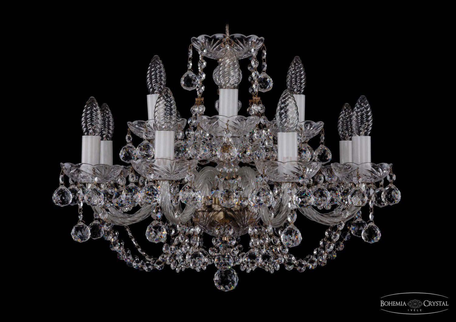 Люстра хрустальная Bohemia Ivele 1406/8+4/195/Pa/Balls