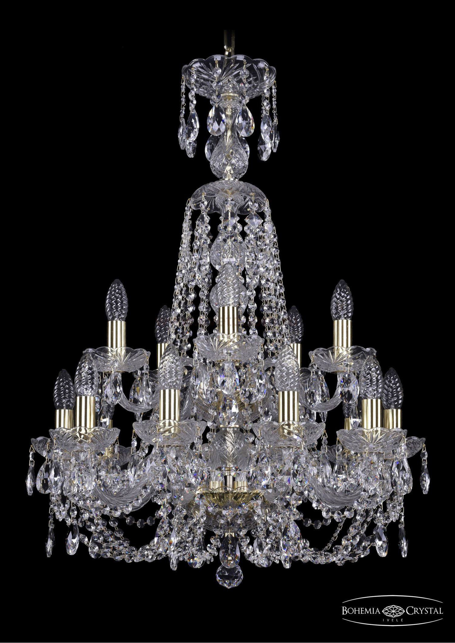 Люстра хрустальная Bohemia Ivele 1406/10+5/195/XL-80/2d/G