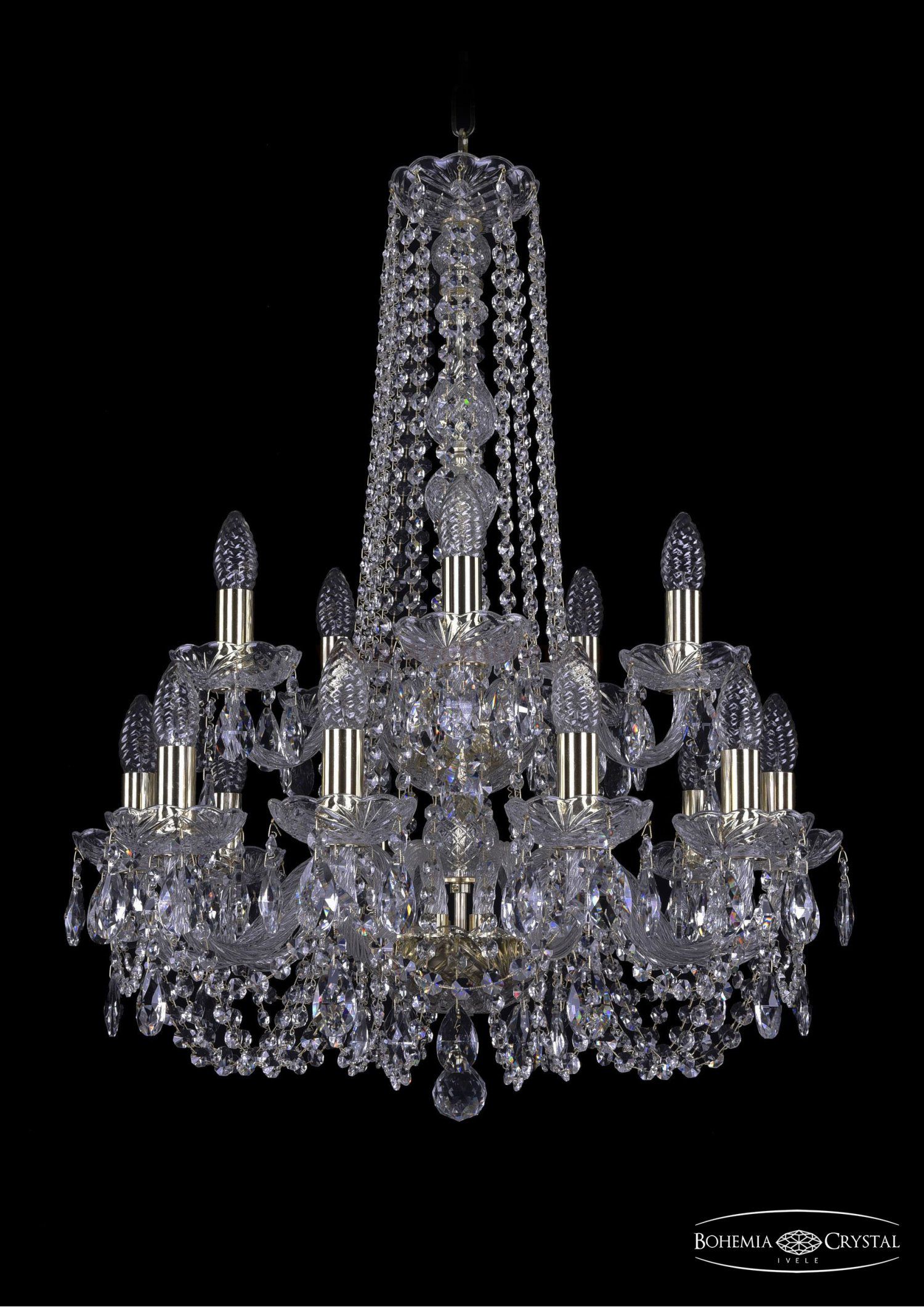Люстра хрустальная Bohemia Ivele 1406/10+5/195/h-75/2d/G