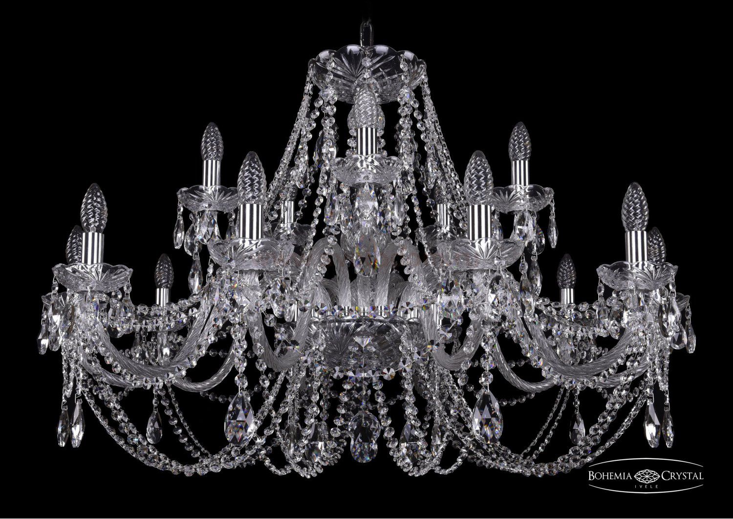 Люстра хрустальная Bohemia Ivele 1406/10+5/360/Ni