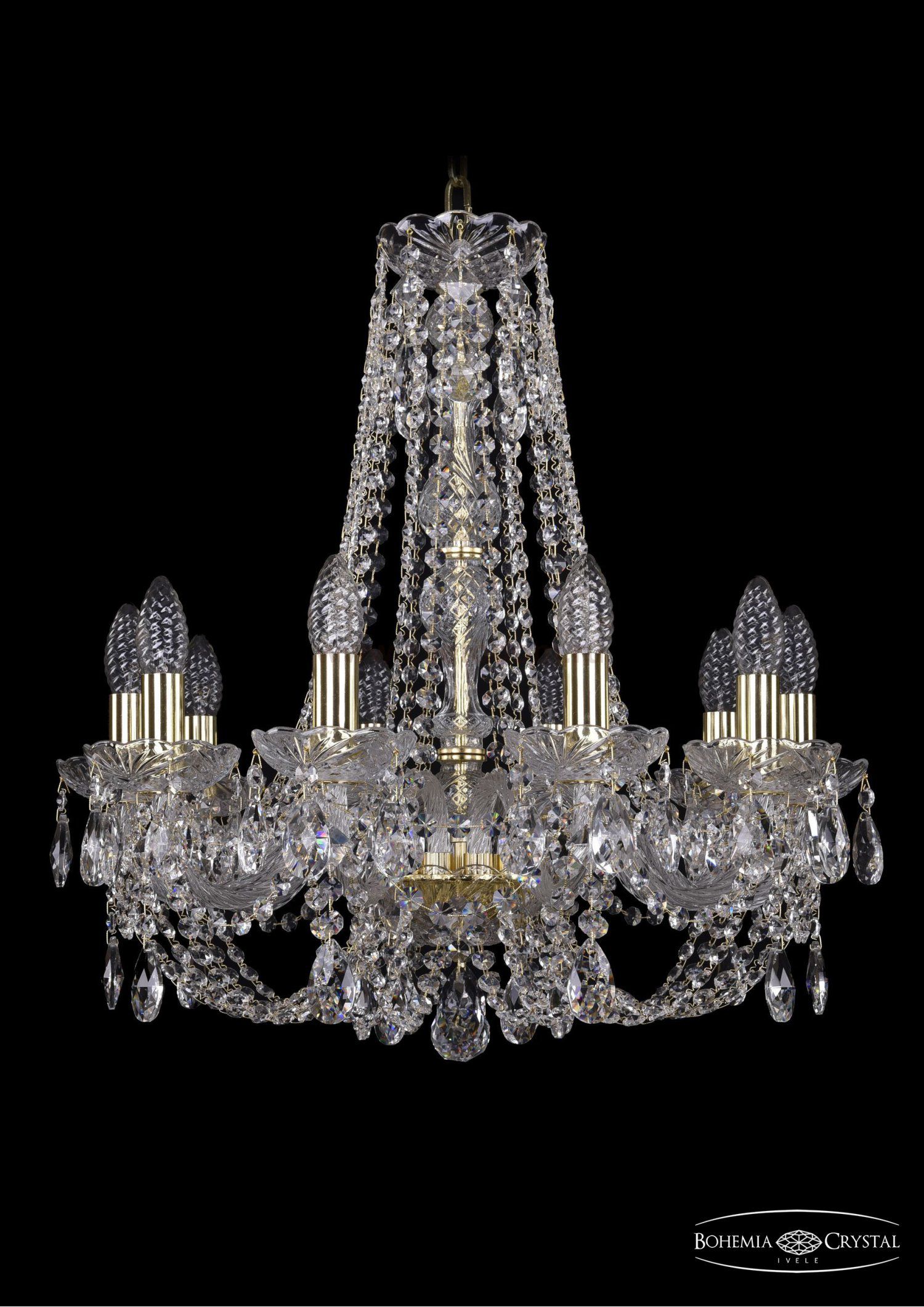 Люстра хрустальная Bohemia Ivele 1406/10/195/h-58/G