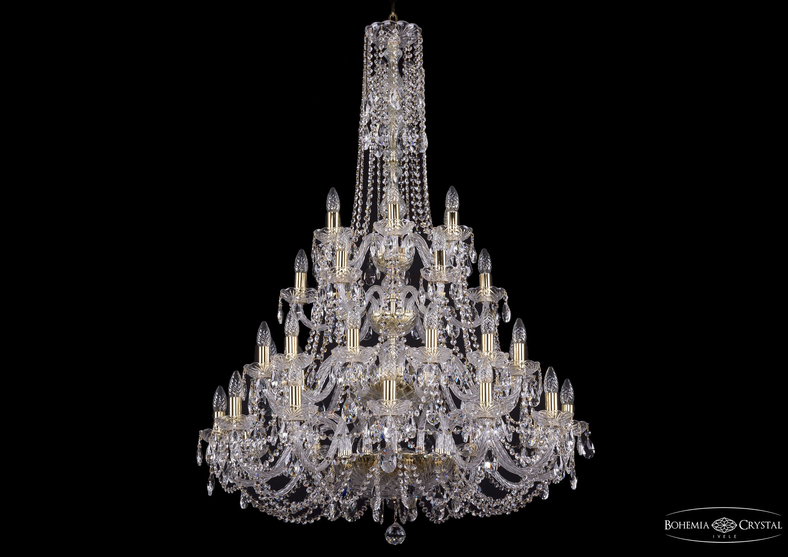 Люстра хрустальная большая Bohemia Ivele 1406/12+12+6+6/300-130/4d/G