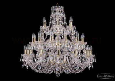Люстра хрустальная большая Bohemia Ivele 1406/12+12+6/300/3d/G
