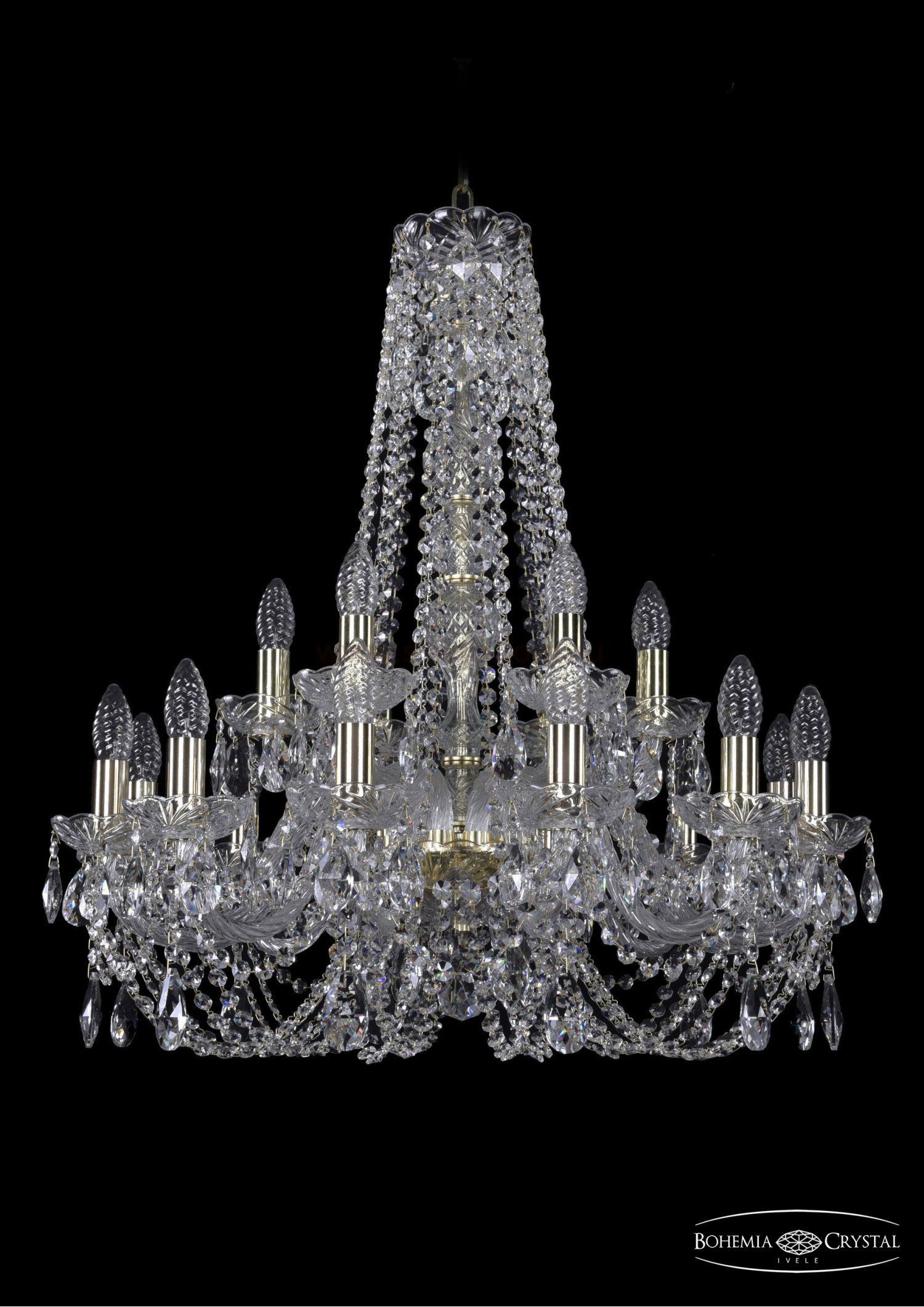 Люстра хрустальная Bohemia Ivele 1406/12+6/240/h-75/G