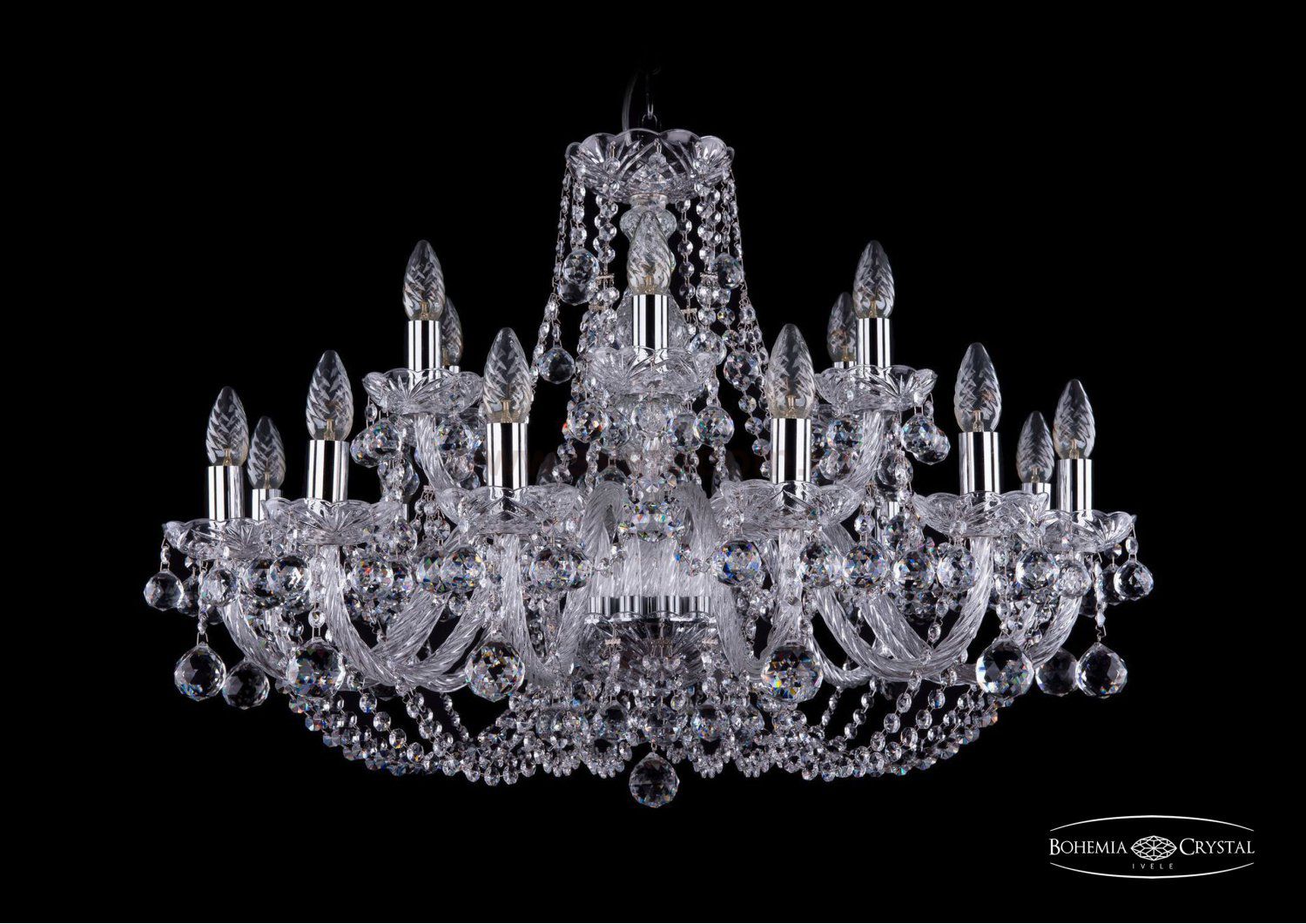 Люстра хрустальная Bohemia Ivele 1406/12+6/300/Ni/Balls