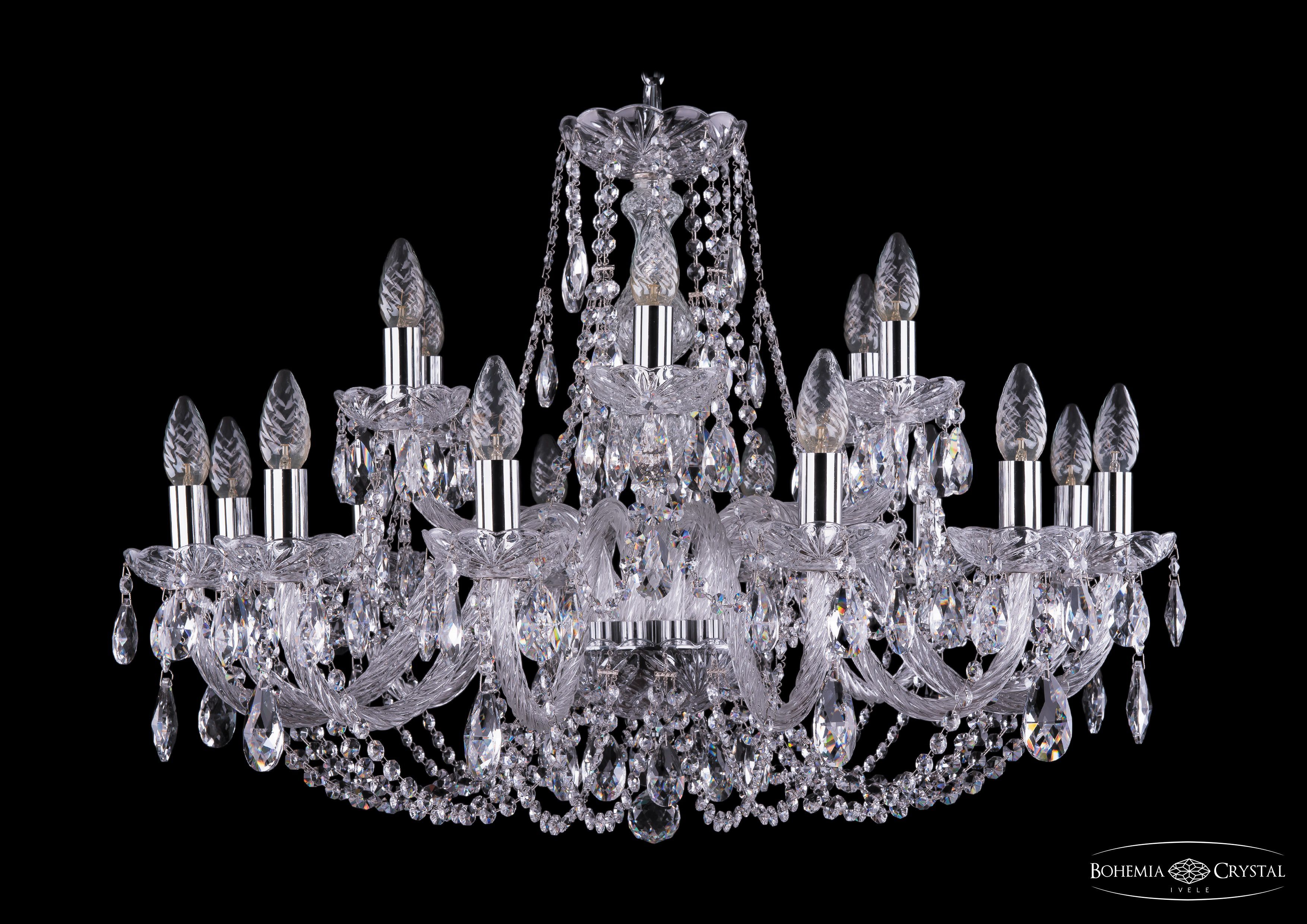 Люстра хрустальная Bohemia Ivele 1406/12+6/300/Ni
