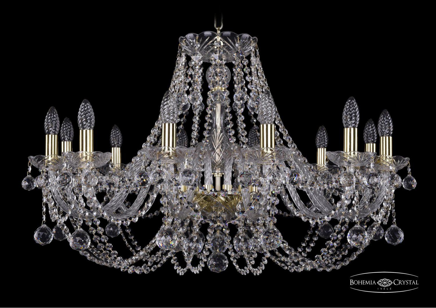 Люстра хрустальная Bohemia Ivele 1406/12/300/G/Balls