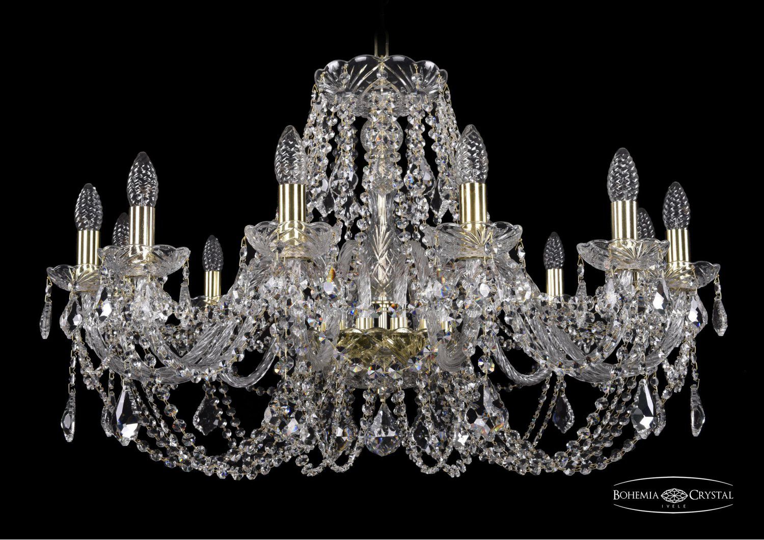 Люстра хрустальная Bohemia Ivele 1406/12/300/G/Leafs