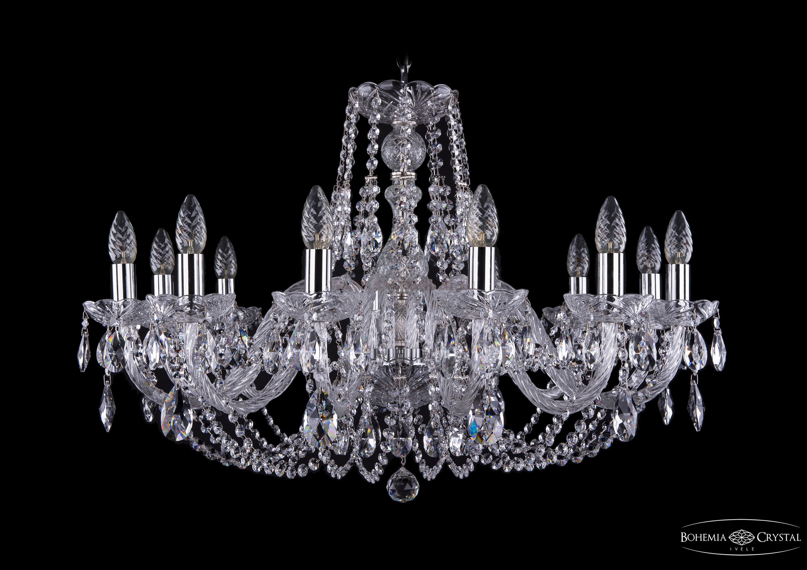 Люстра хрустальная Bohemia Ivele 1406/12/300/Ni