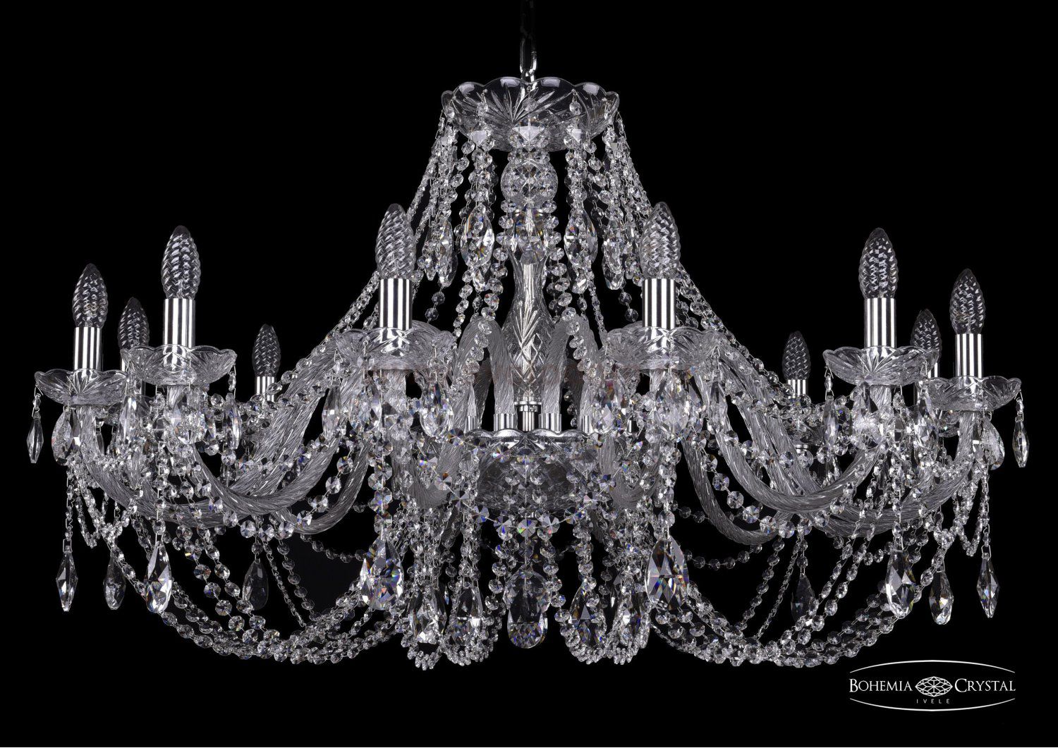 Люстра хрустальная Bohemia Ivele 1406/12/360/Ni