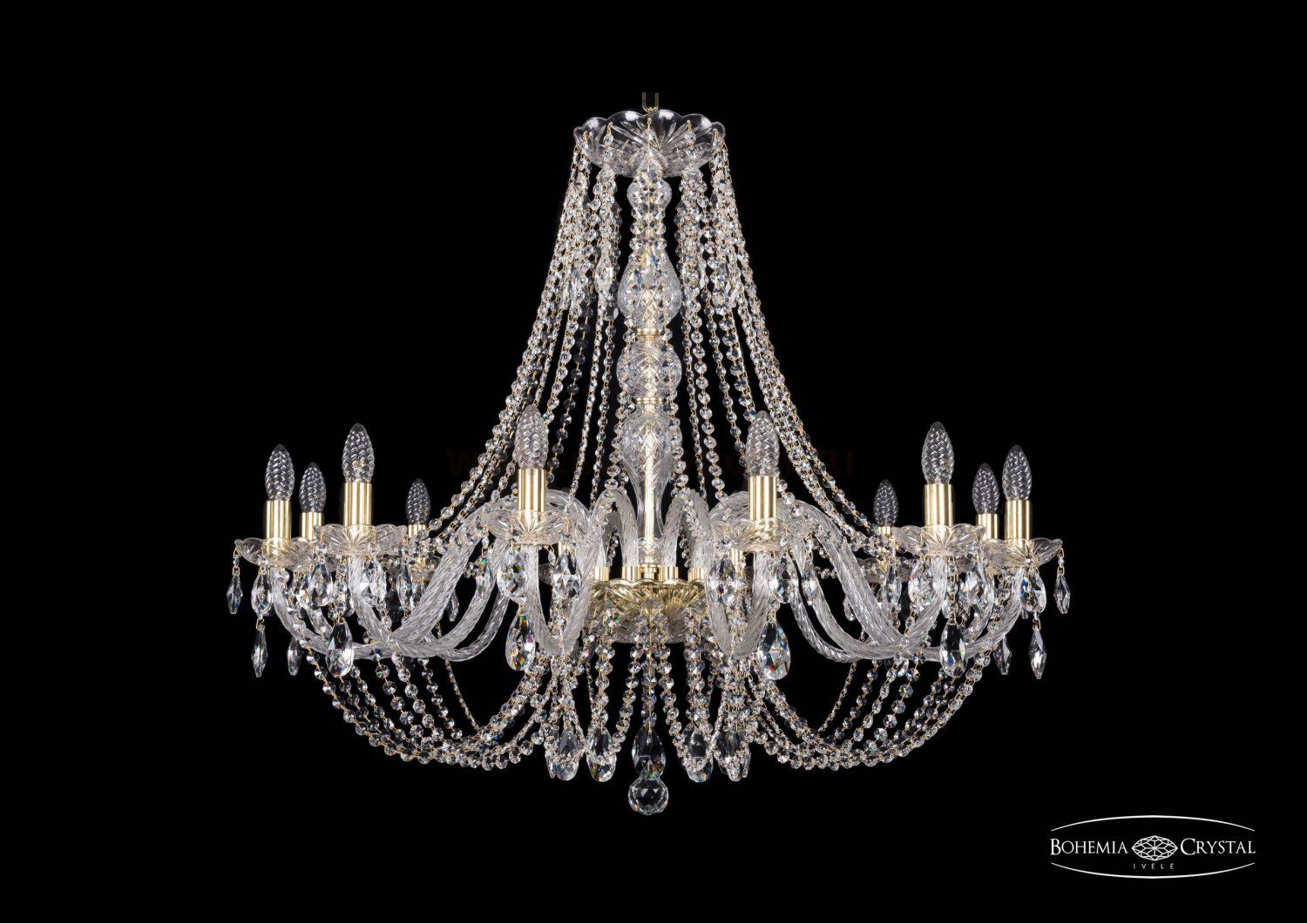 Люстра хрустальная Bohemia Ivele 1406/12/360/h-90/G