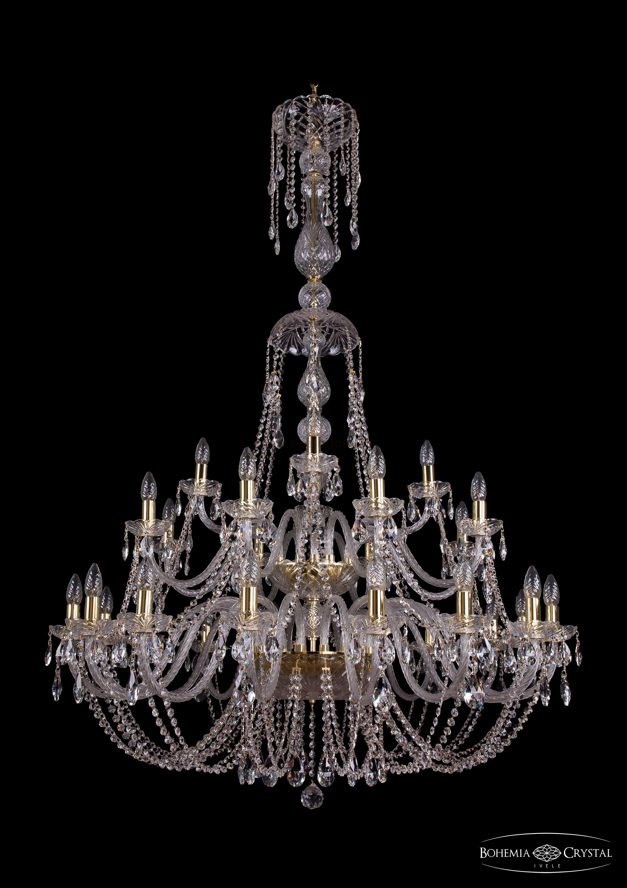 Люстра хрустальная большая Bohemia Ivele 1406/16+8+4/400-160/2d/G
