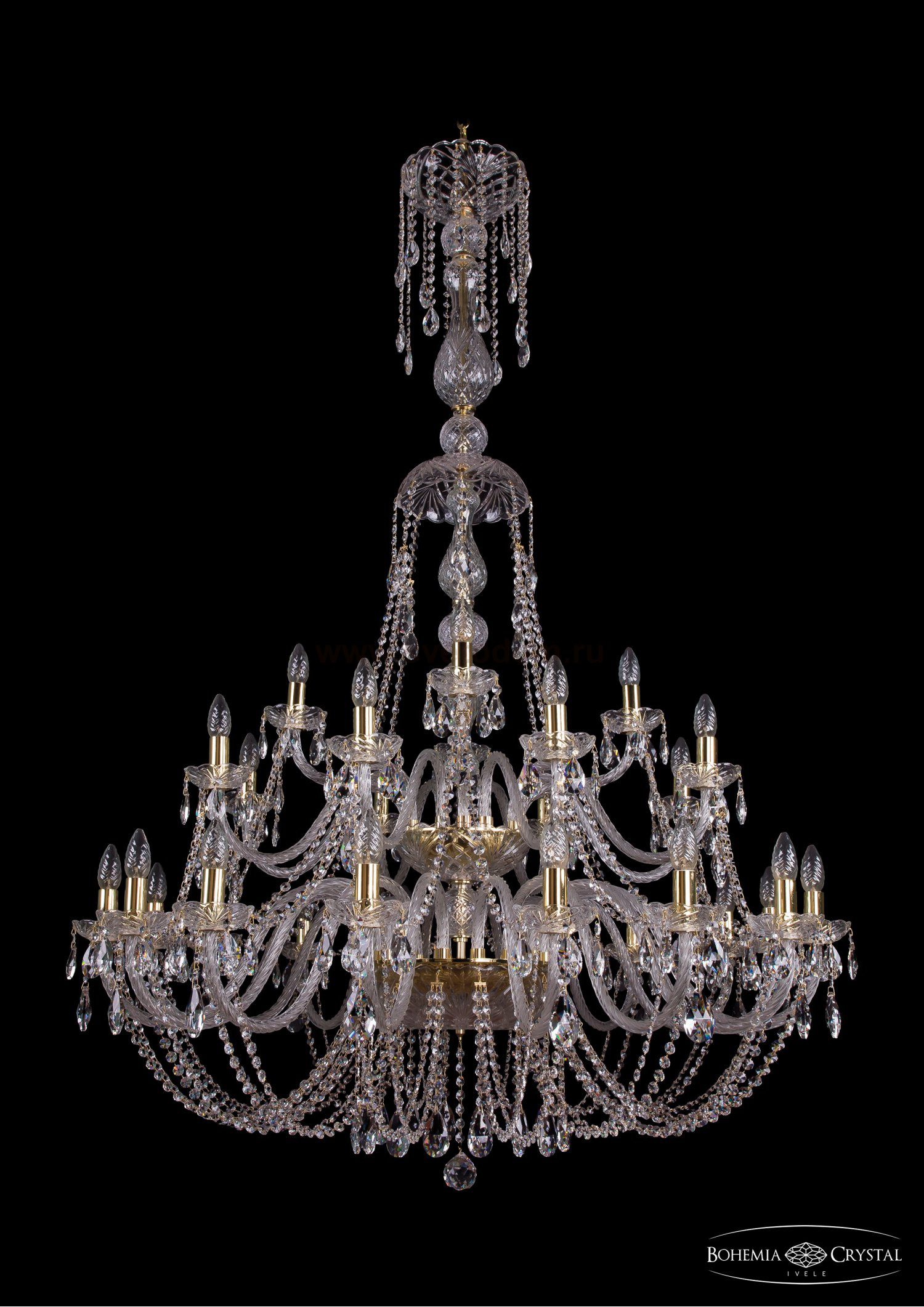 Большая Люстра хрустальная Bohemia Ivele 1406/16+8+4/400/XL-160/2d/G