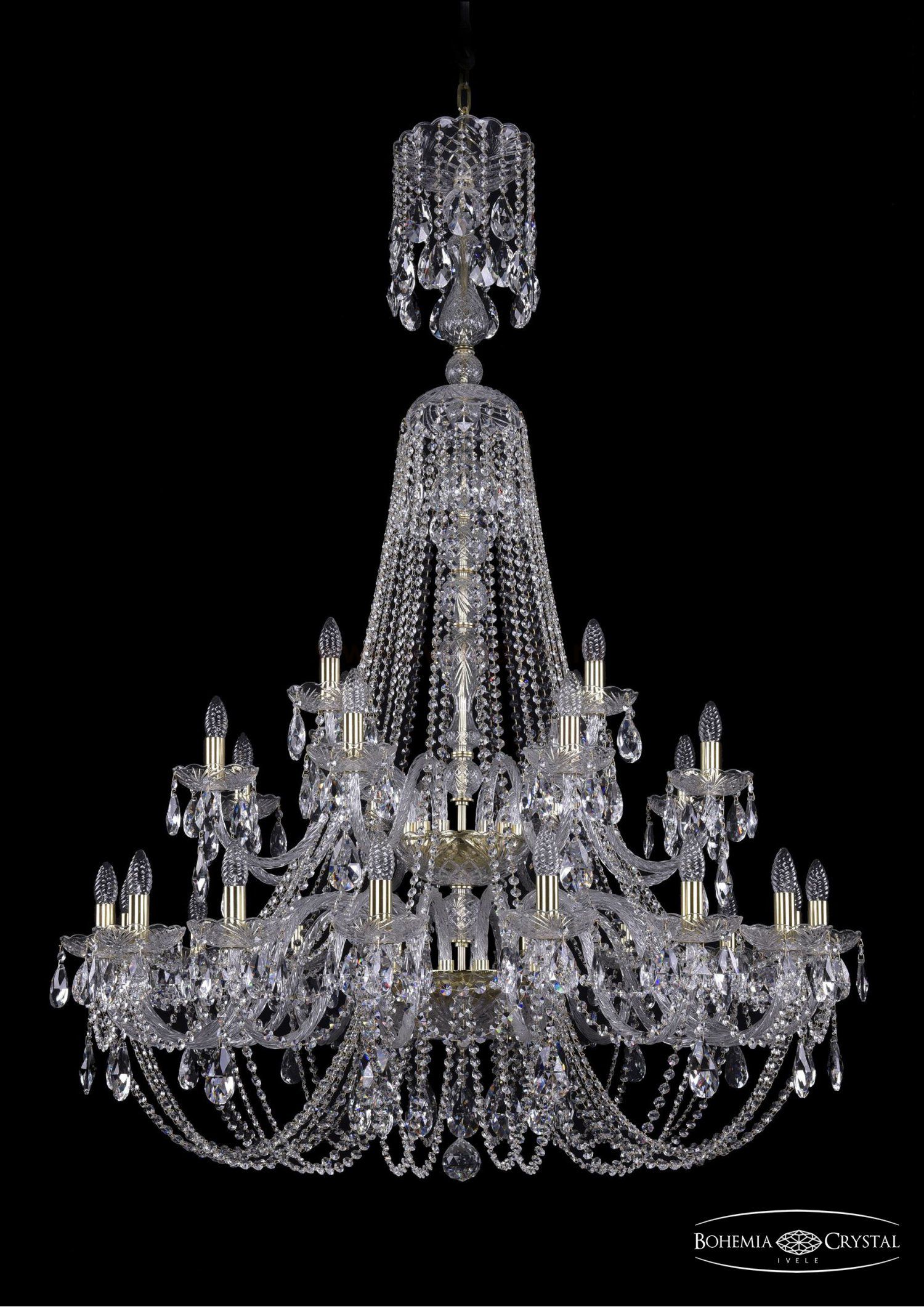 Люстра хрустальная Bohemia Ivele 1406/16+8+4/400/XL-162/2d/G