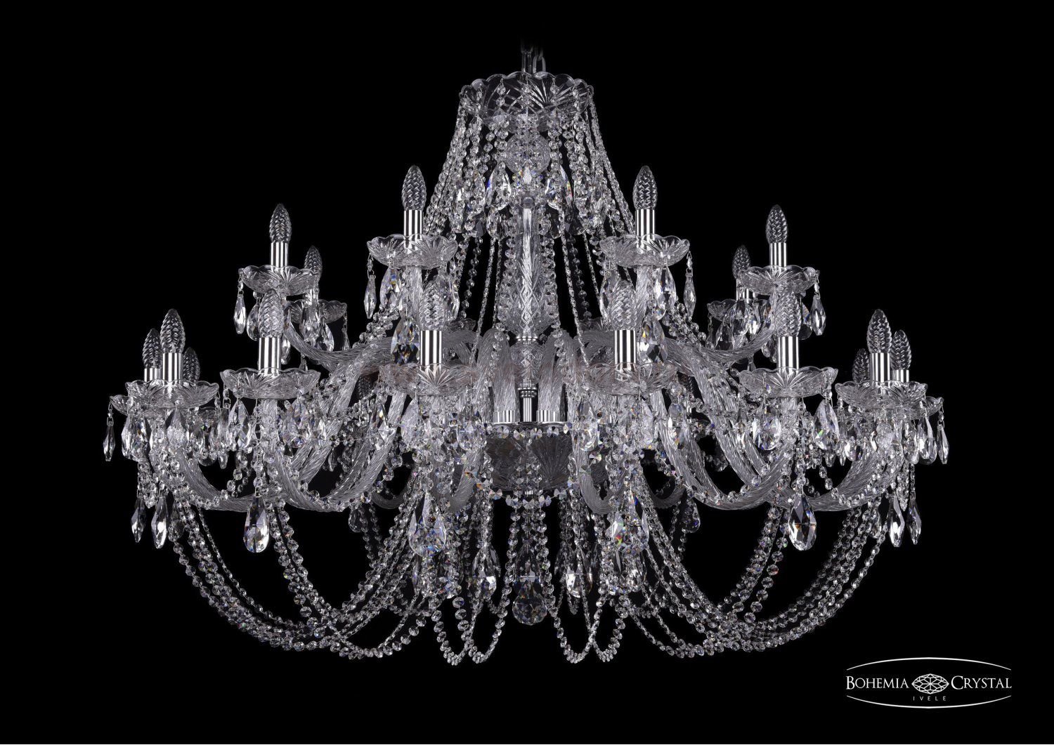 Люстра хрустальная Bohemia Ivele 1406/16+8/460/Ni