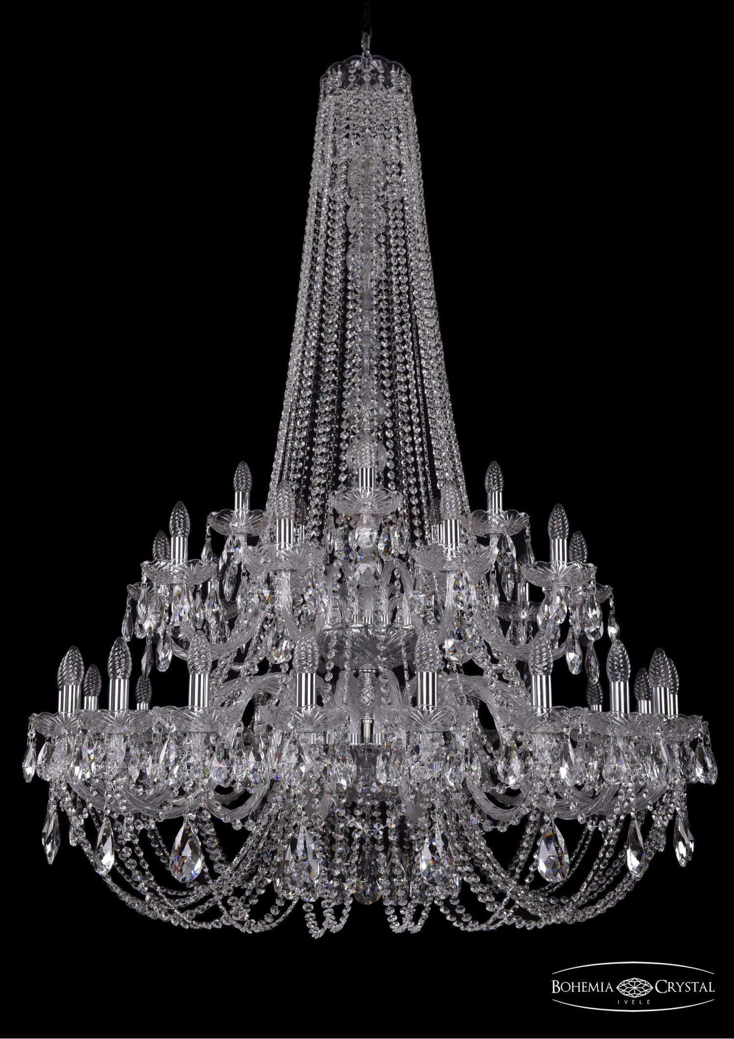 Люстра хрустальная Bohemia Ivele 1406/20+10+5/400/h-160/2d/Ni