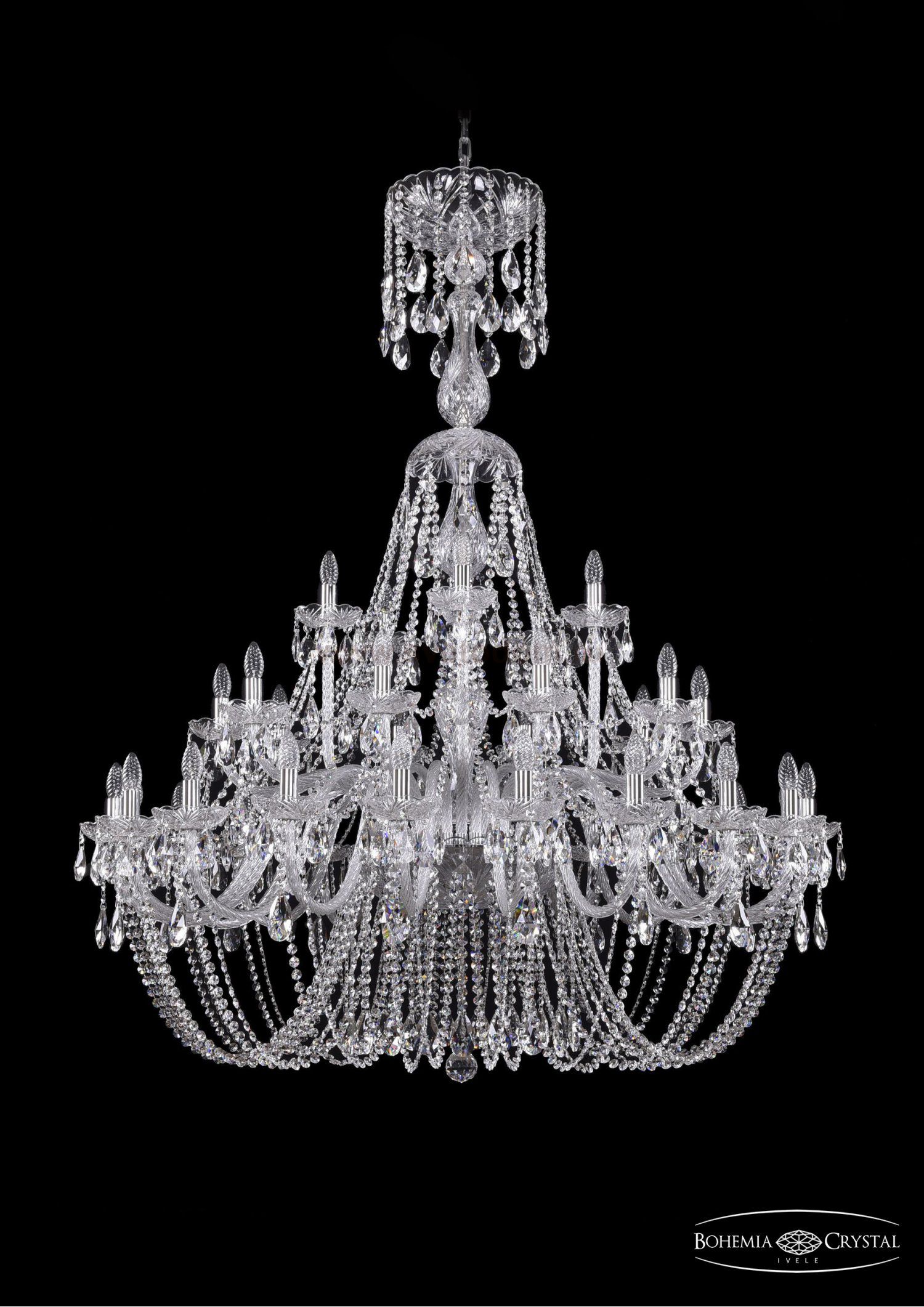 Люстра хрустальная Bohemia Ivele 1406/20+10+5/460/XL-165/Ni