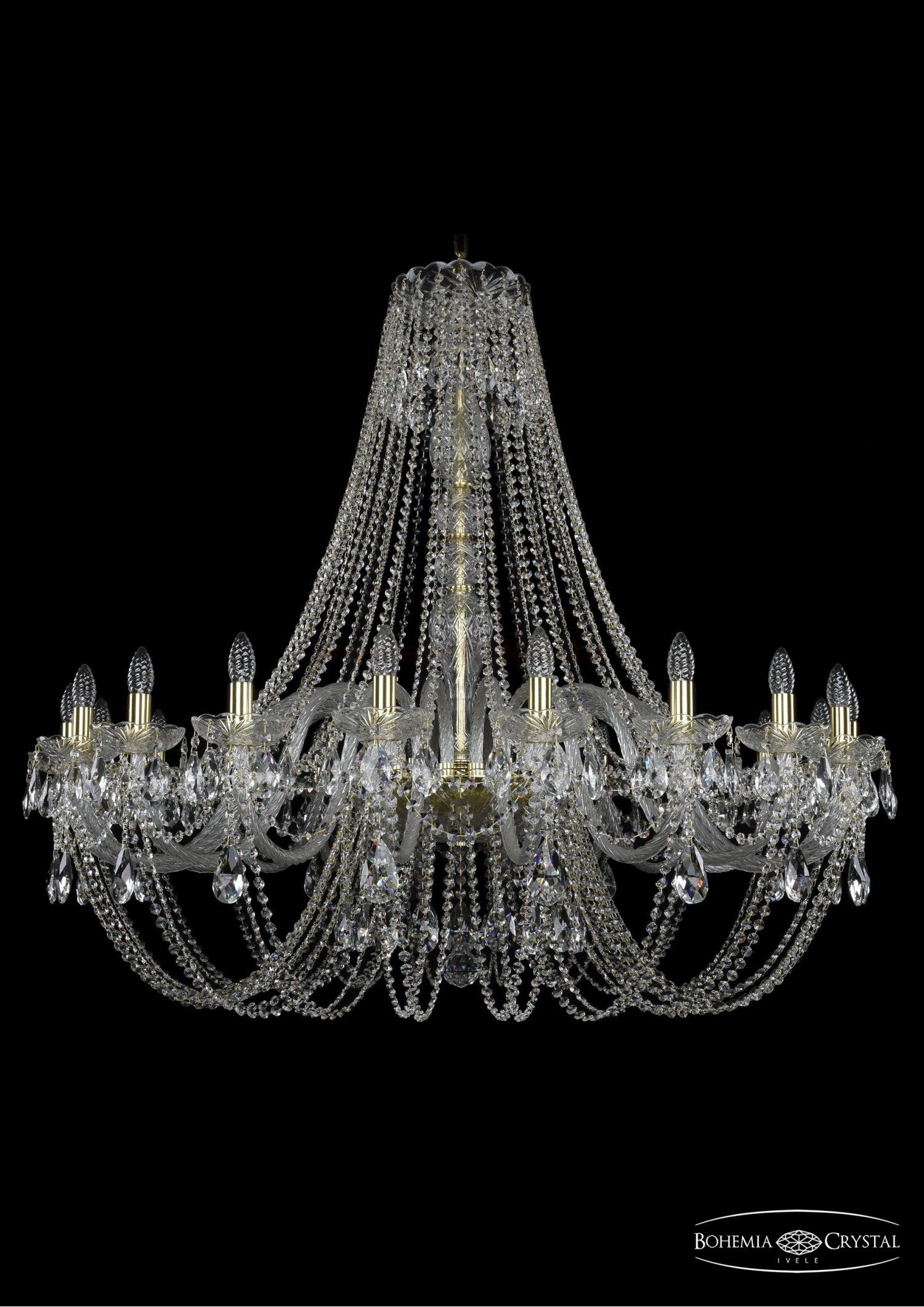 Люстра хрустальная Bohemia Ivele 1406/20/460/h-115/Ni