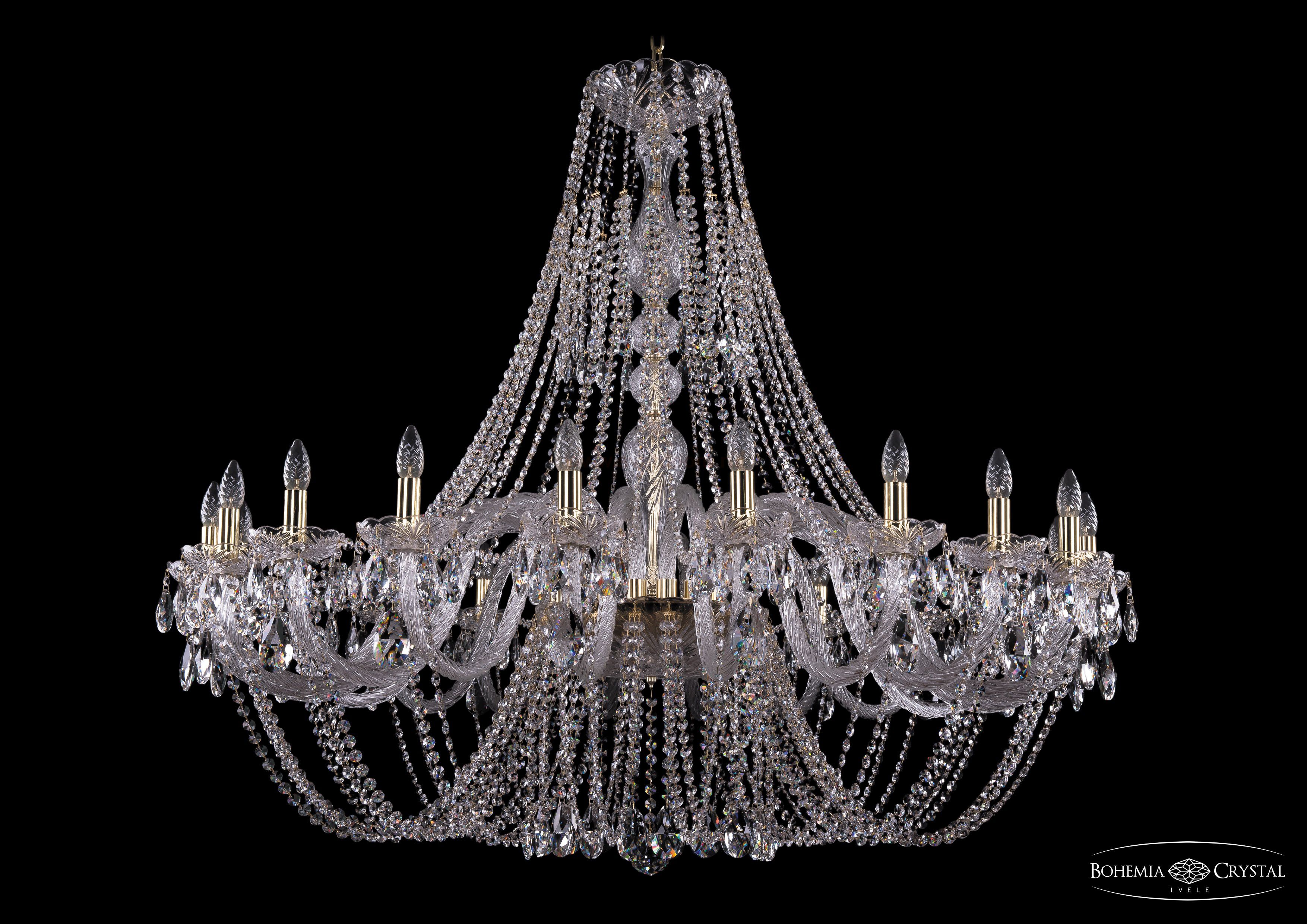 Люстра хрустальная большая Bohemia Ivele 1406/20/530-125/G