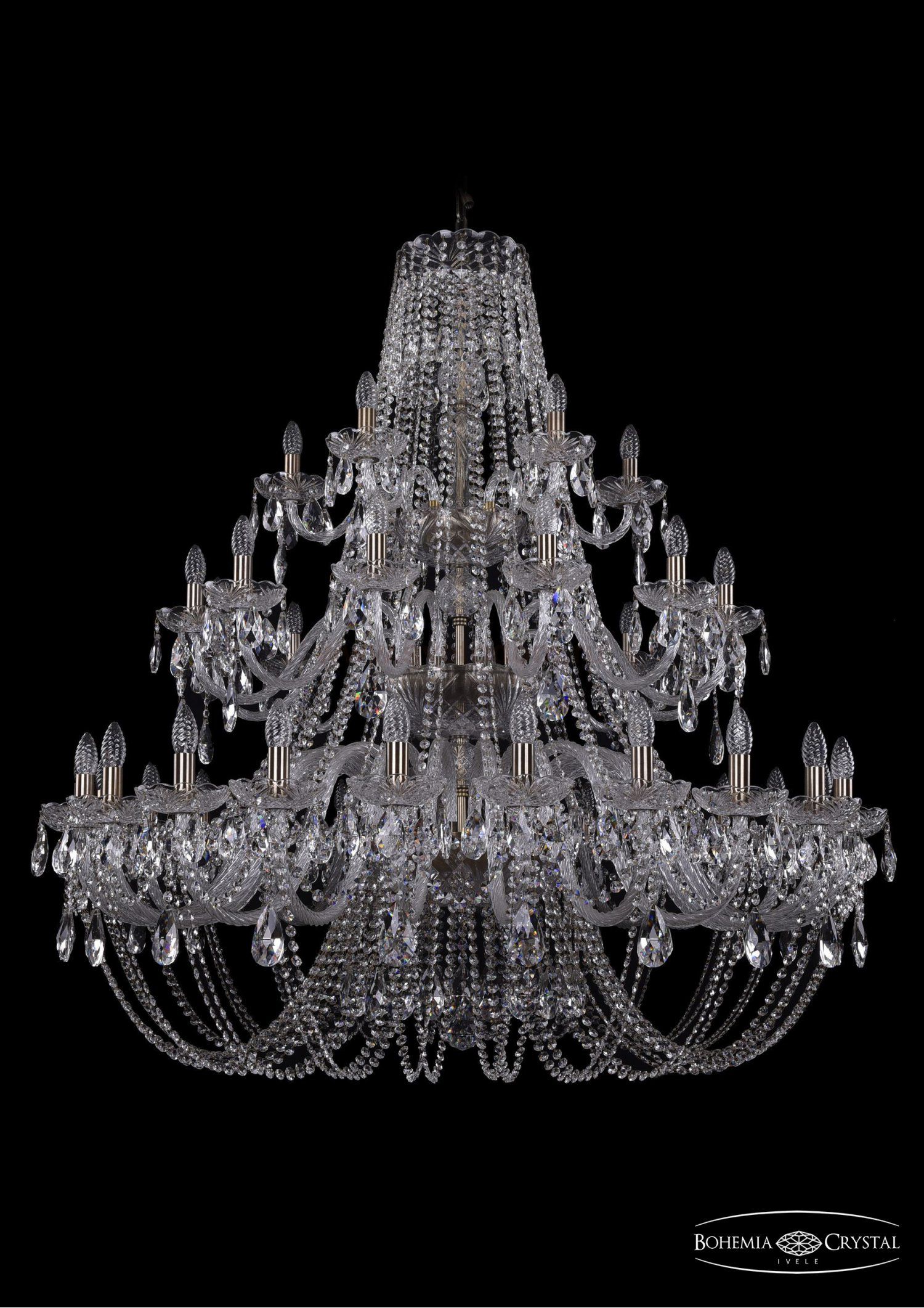 Большая Люстра хрустальная Bohemia Ivele 1406/24+12+6/460/3d/Pa