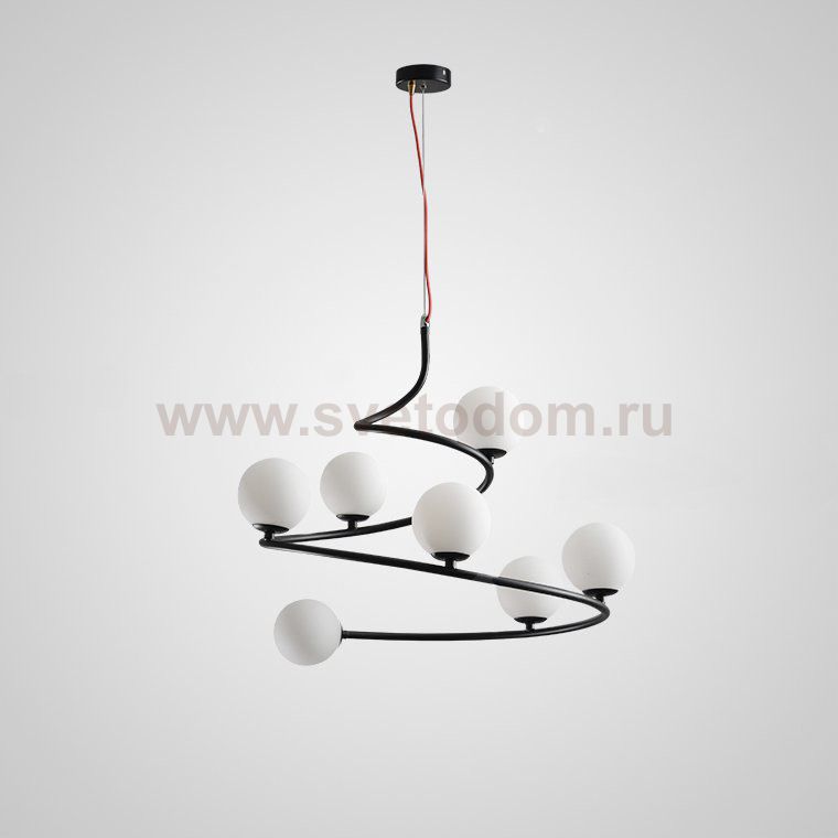 Подвесная люстра CURL Черный ImperiumLoft 140624-26