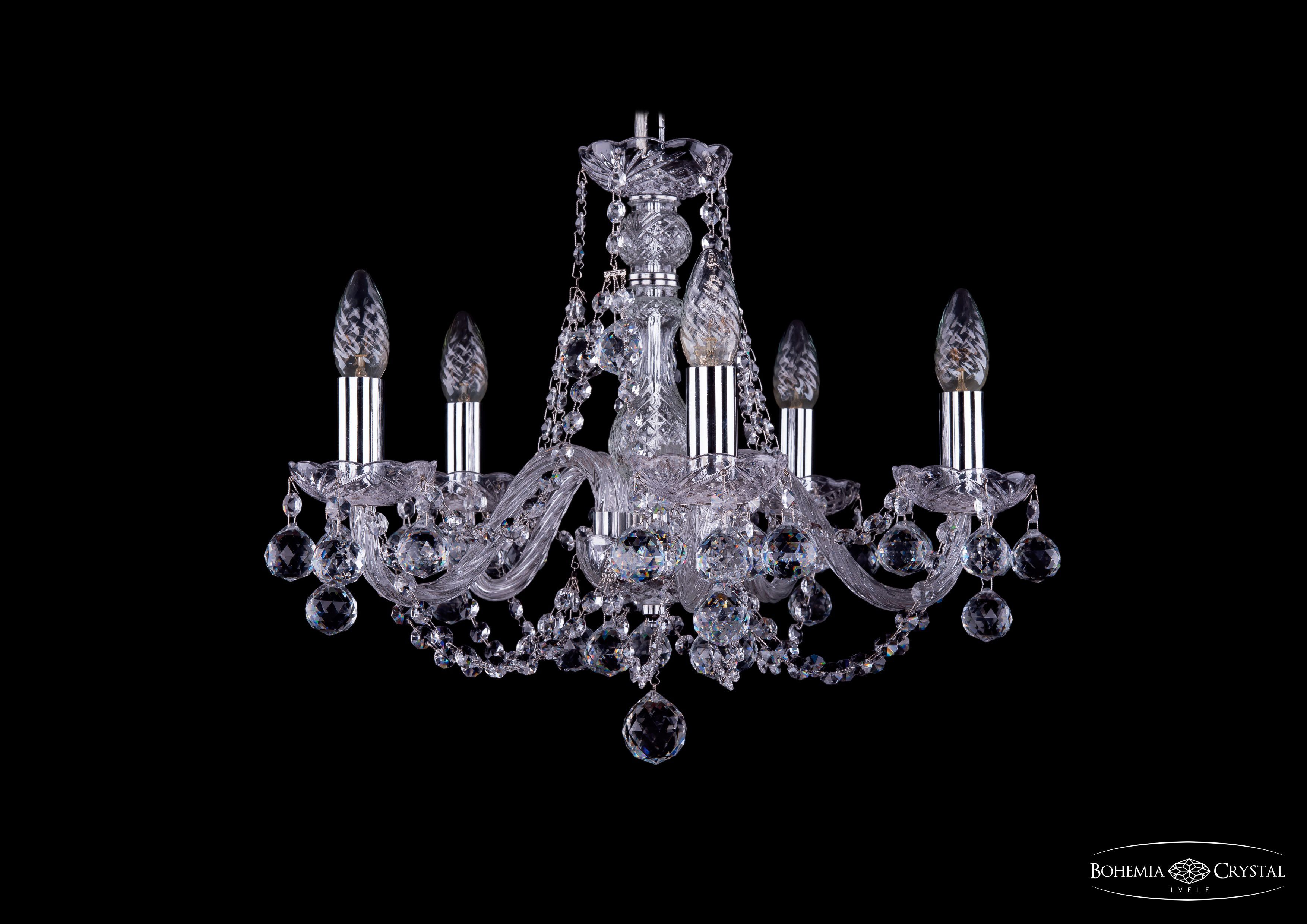 Люстра хрустальная Bohemia Ivele 1406/5/160/Ni/Balls