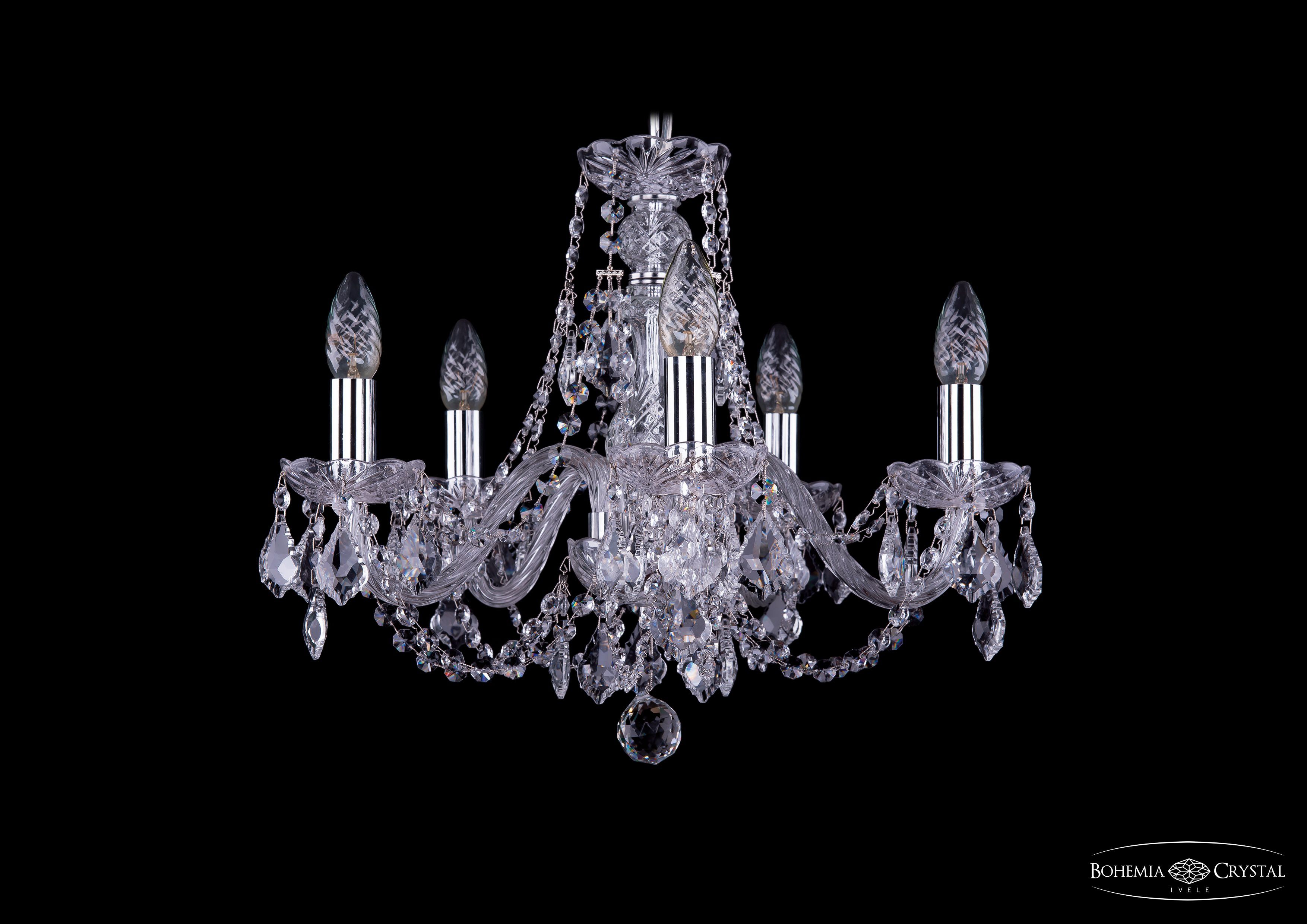 Люстра хрустальная Bohemia Ivele 1406/5/160/Ni/Leafs