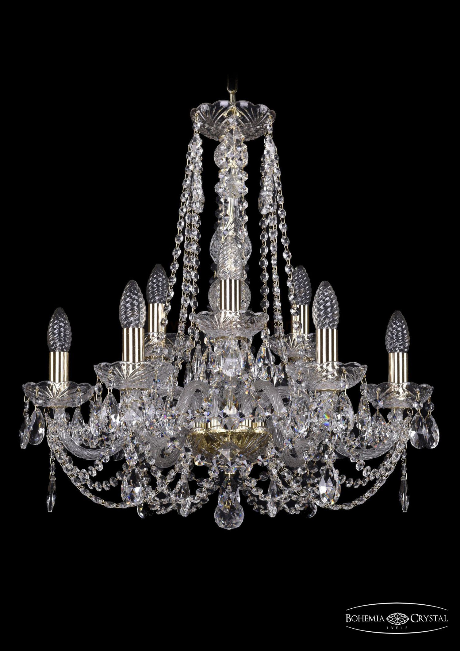 Люстра хрустальная Bohemia Ivele 1406/6+3/195/h-58/G