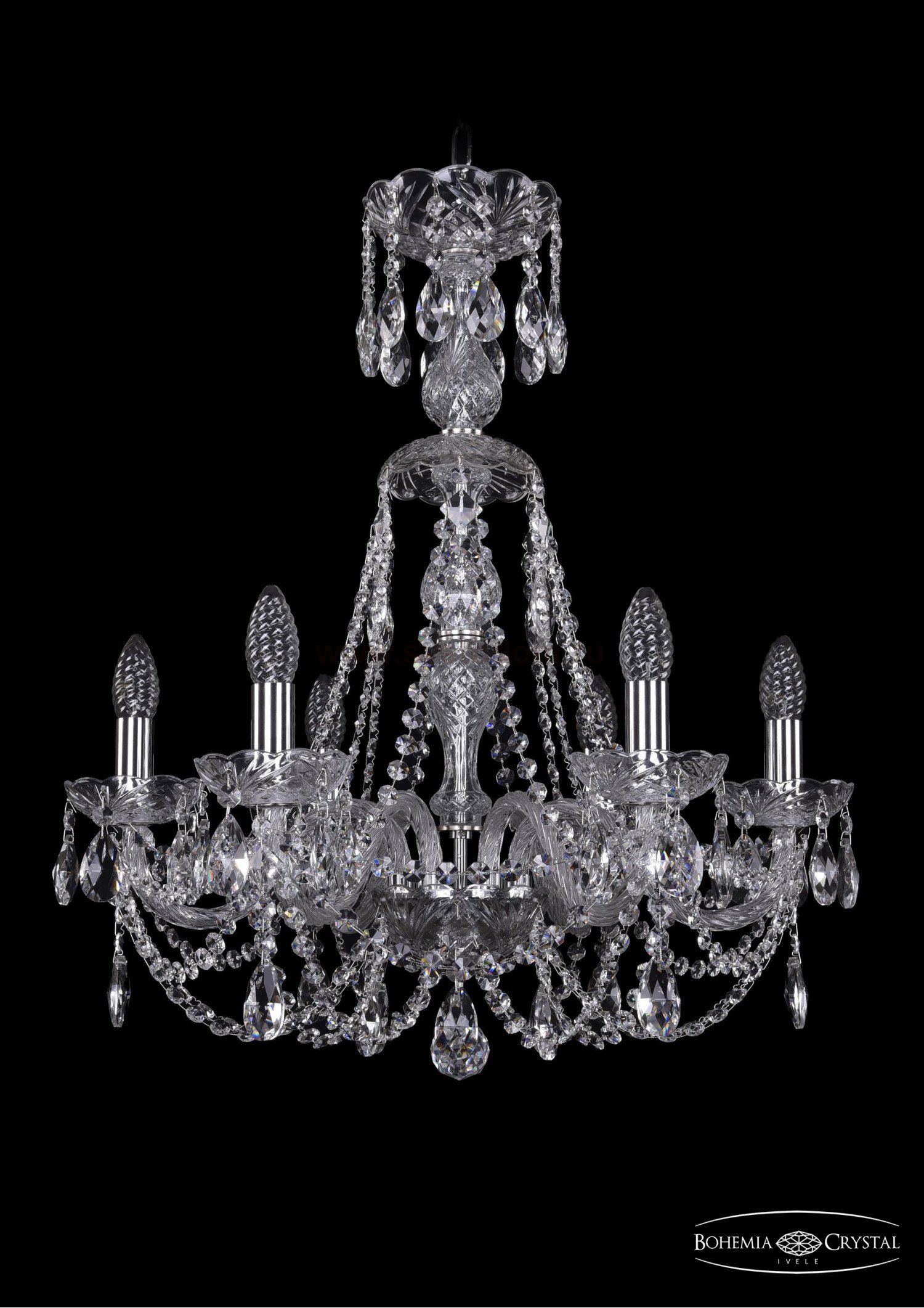 Люстра хрустальная Bohemia Ivele 1406/6/195/XL-64/Ni