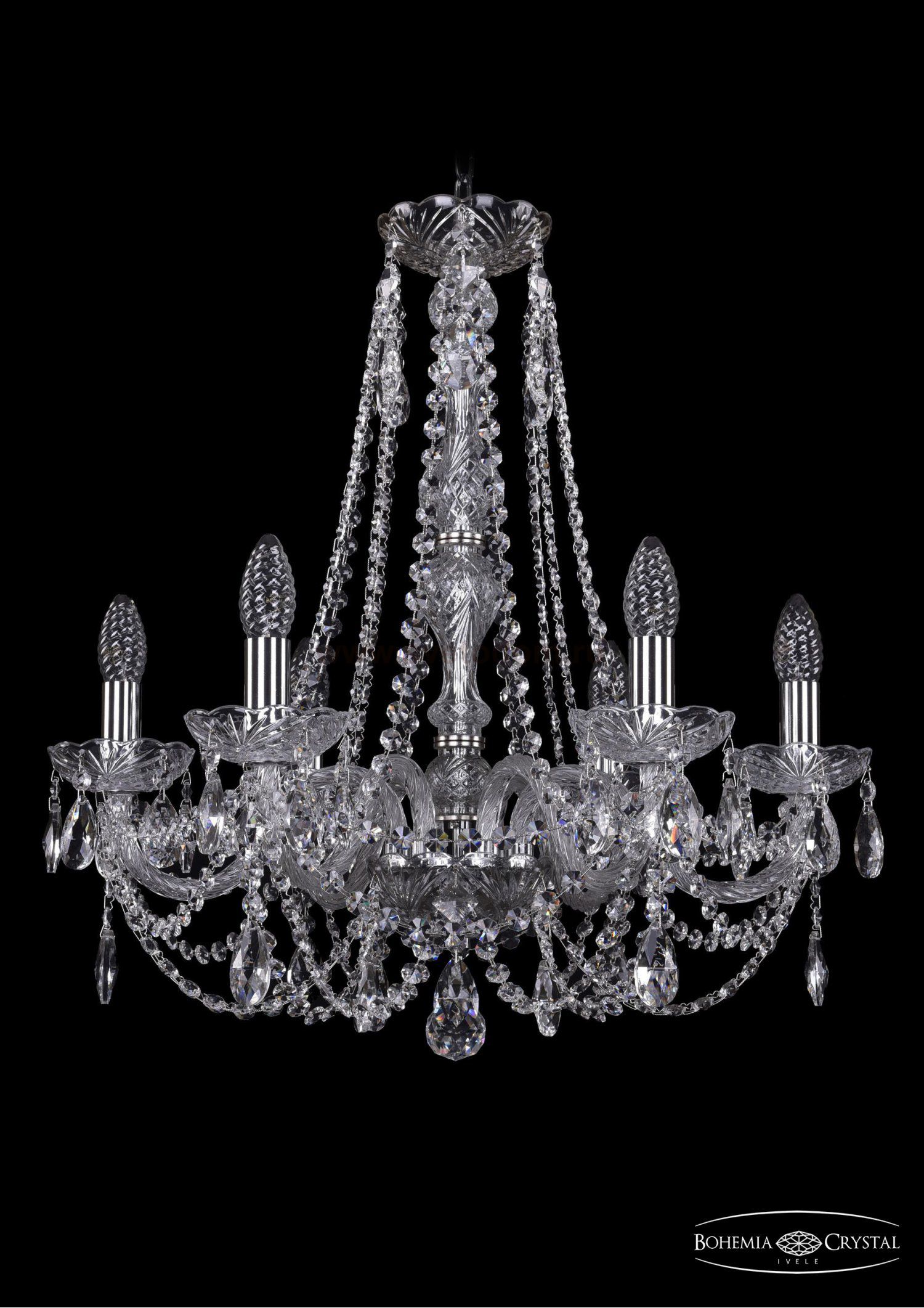 Люстра хрустальная Bohemia Ivele 1406/6/195/h-58/Ni