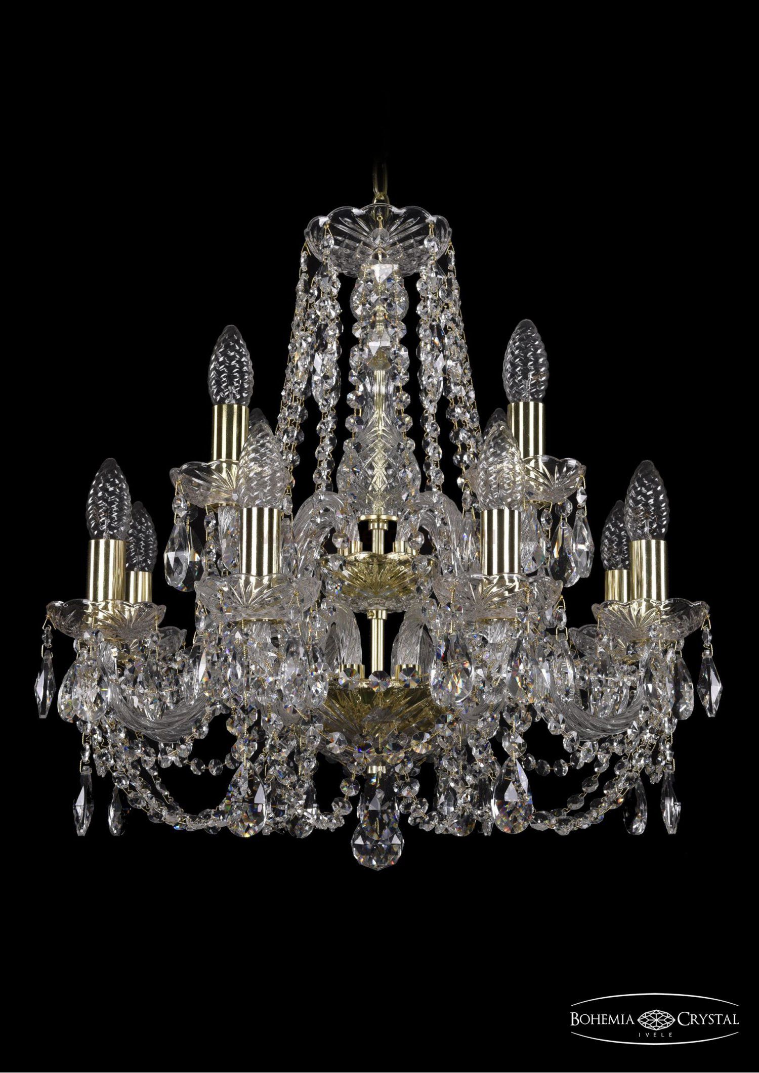Люстра хрустальная Bohemia Ivele 1406/8+4/160/2d/G