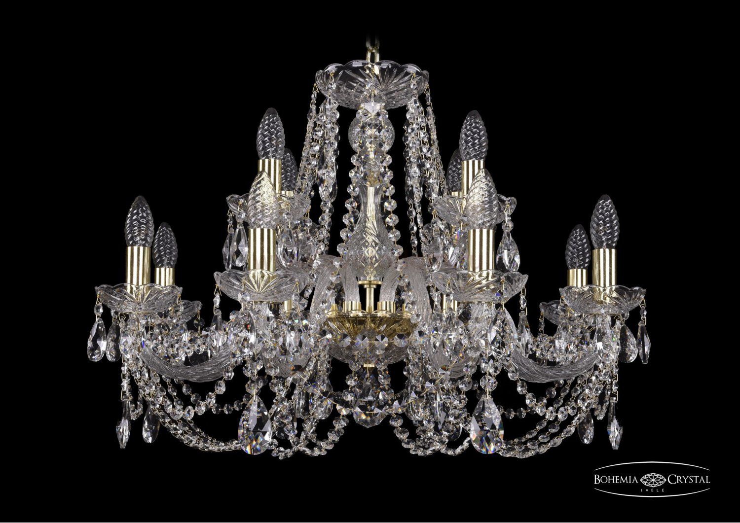 Люстра хрустальная Bohemia Ivele 1406/8+4/240/G