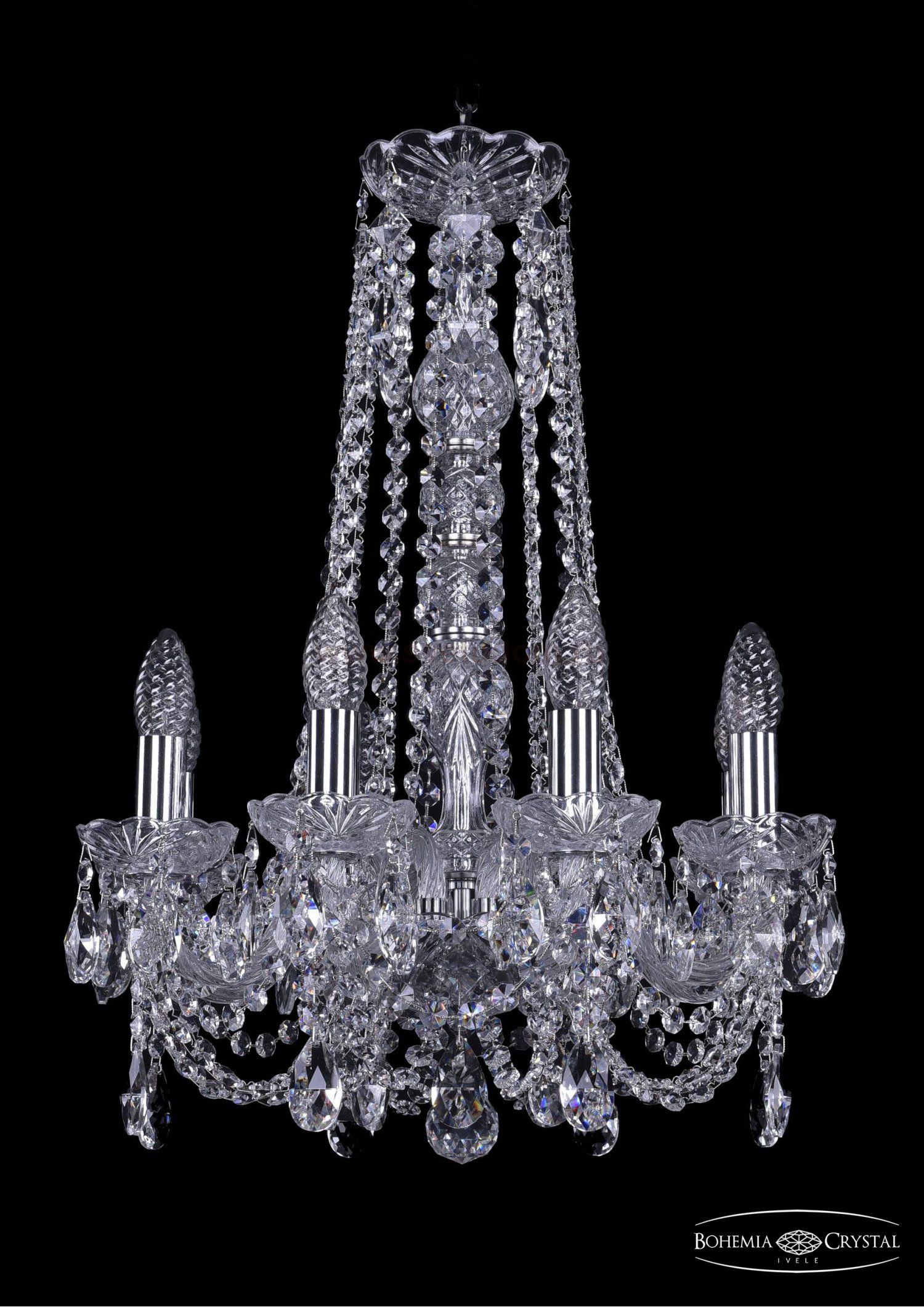 Люстра хрустальная Bohemia Ivele 1406/8/141/h-57/Ni