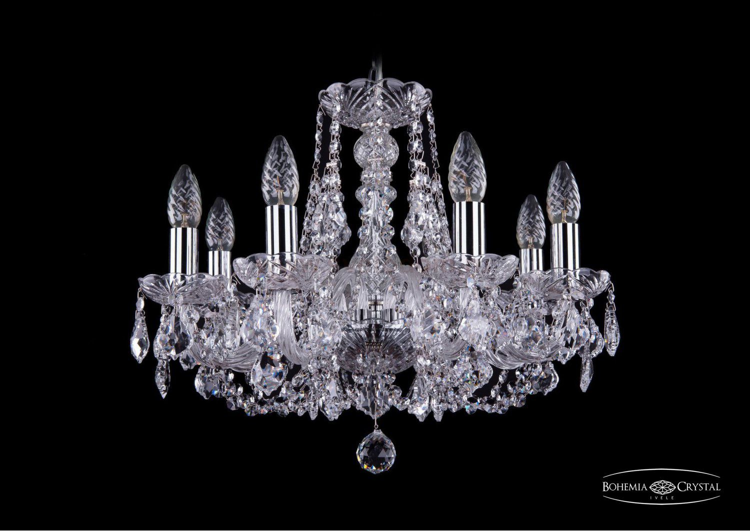 Люстра хрустальная Bohemia Ivele 1406/8/160/Ni/Leafs
